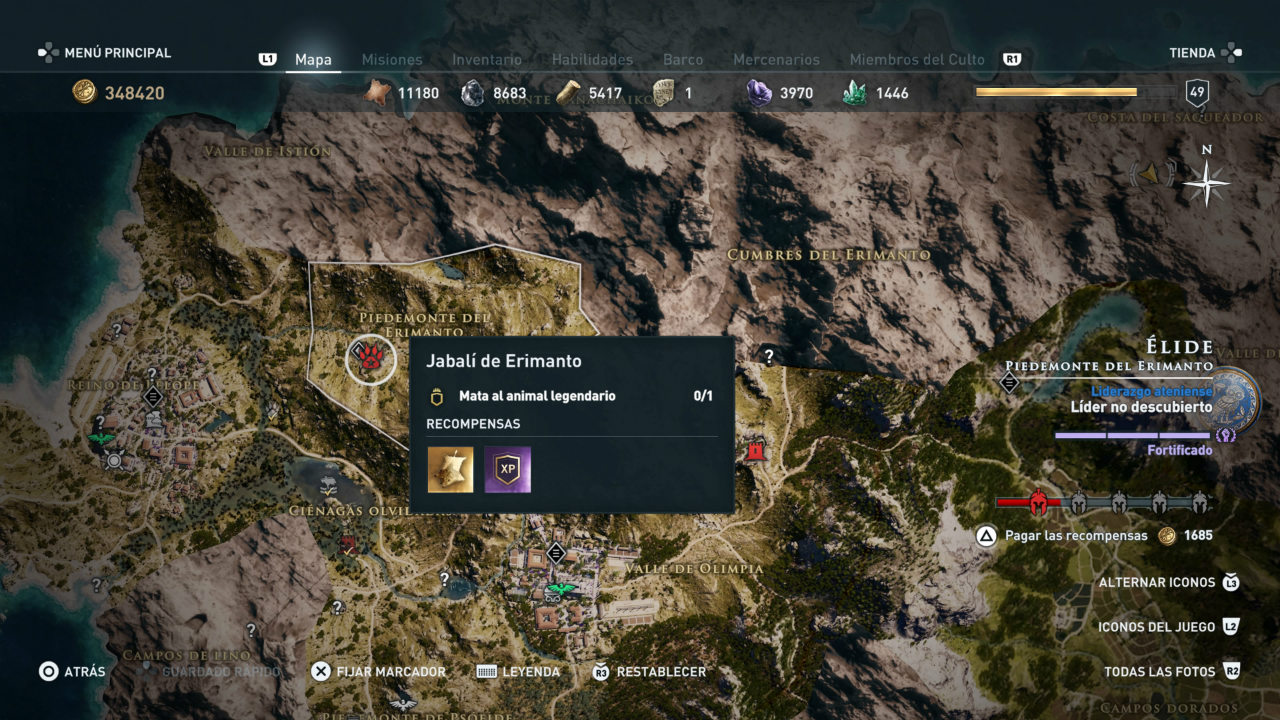 Animales legendarios en Assassin's Creed Odyssey animales