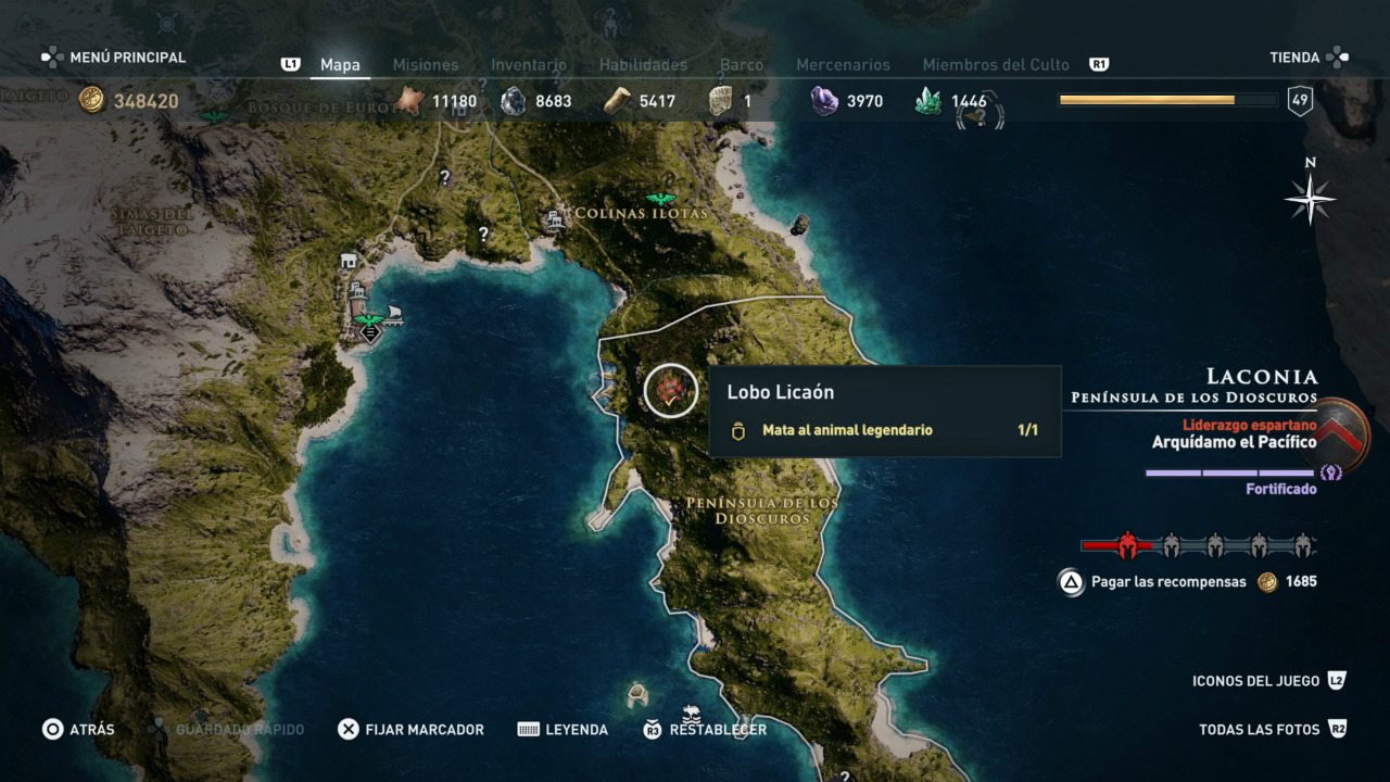 Animales legendarios en Assassin's Creed Odyssey animales