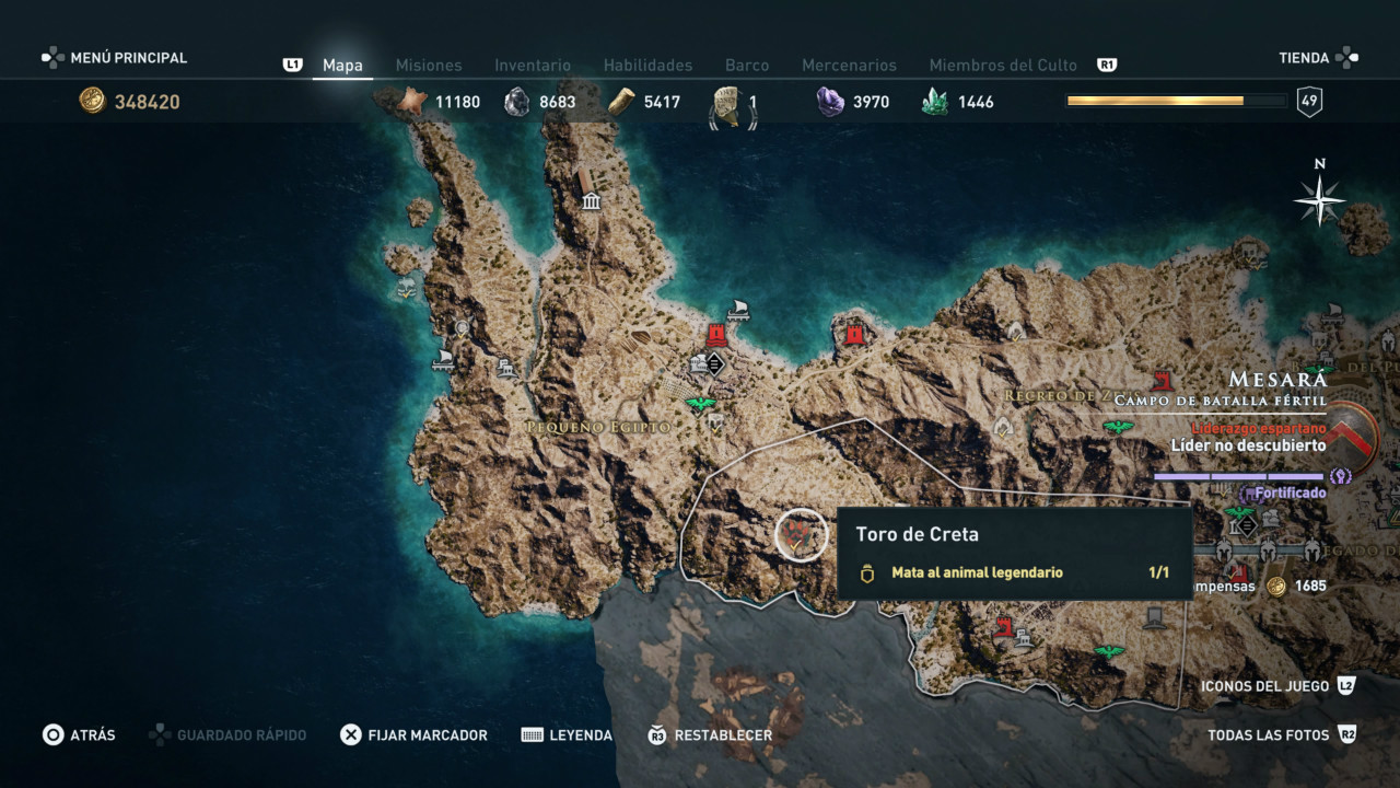 Animales legendarios en Assassin's Creed Odyssey animales