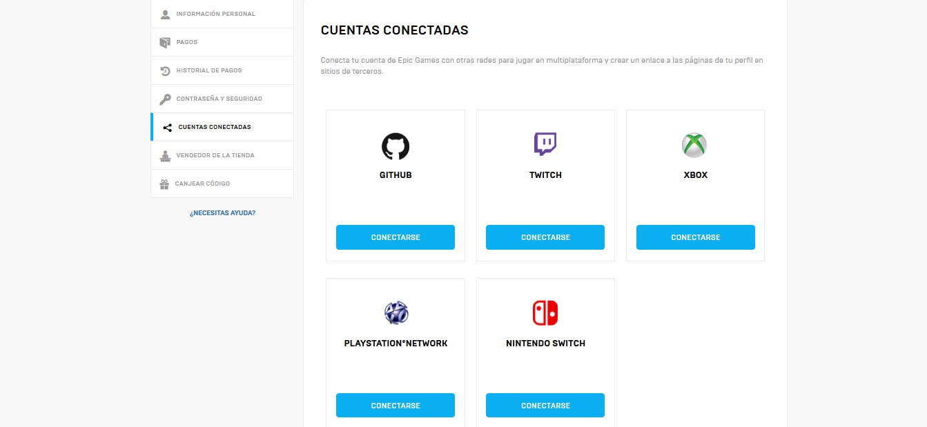 Cuentas conectadas Epic Games Cuentas conectadas Epic Games