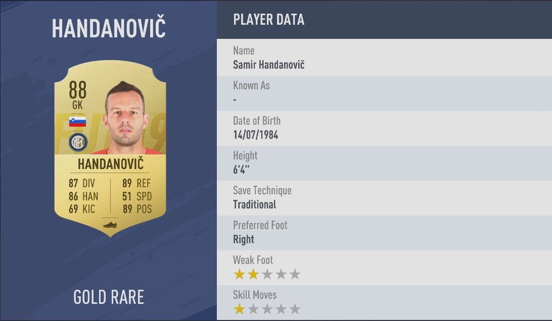 FIFA 19 - Handanovic FIFA 19 - Handanovic