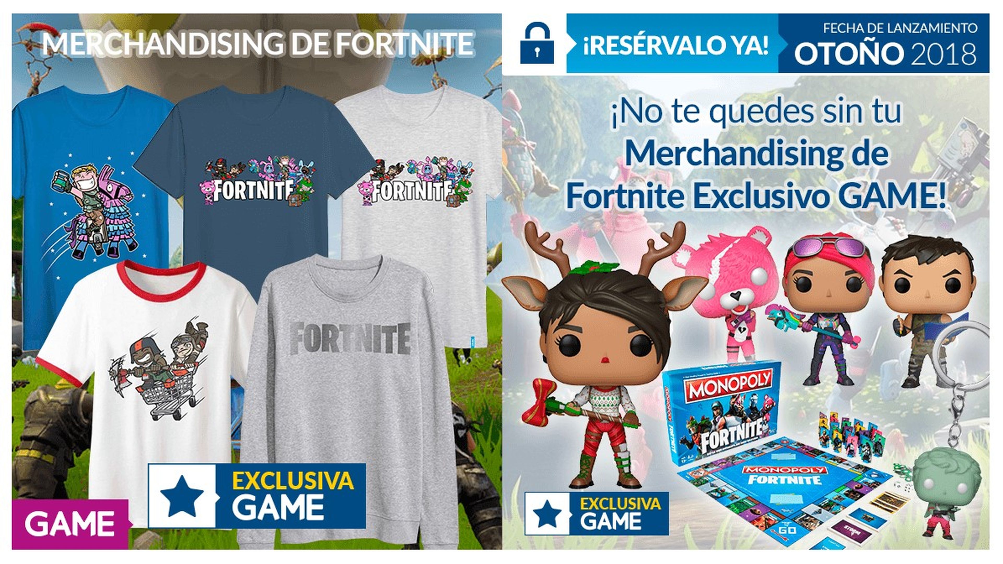 Merchandising de Fortnite en GAME