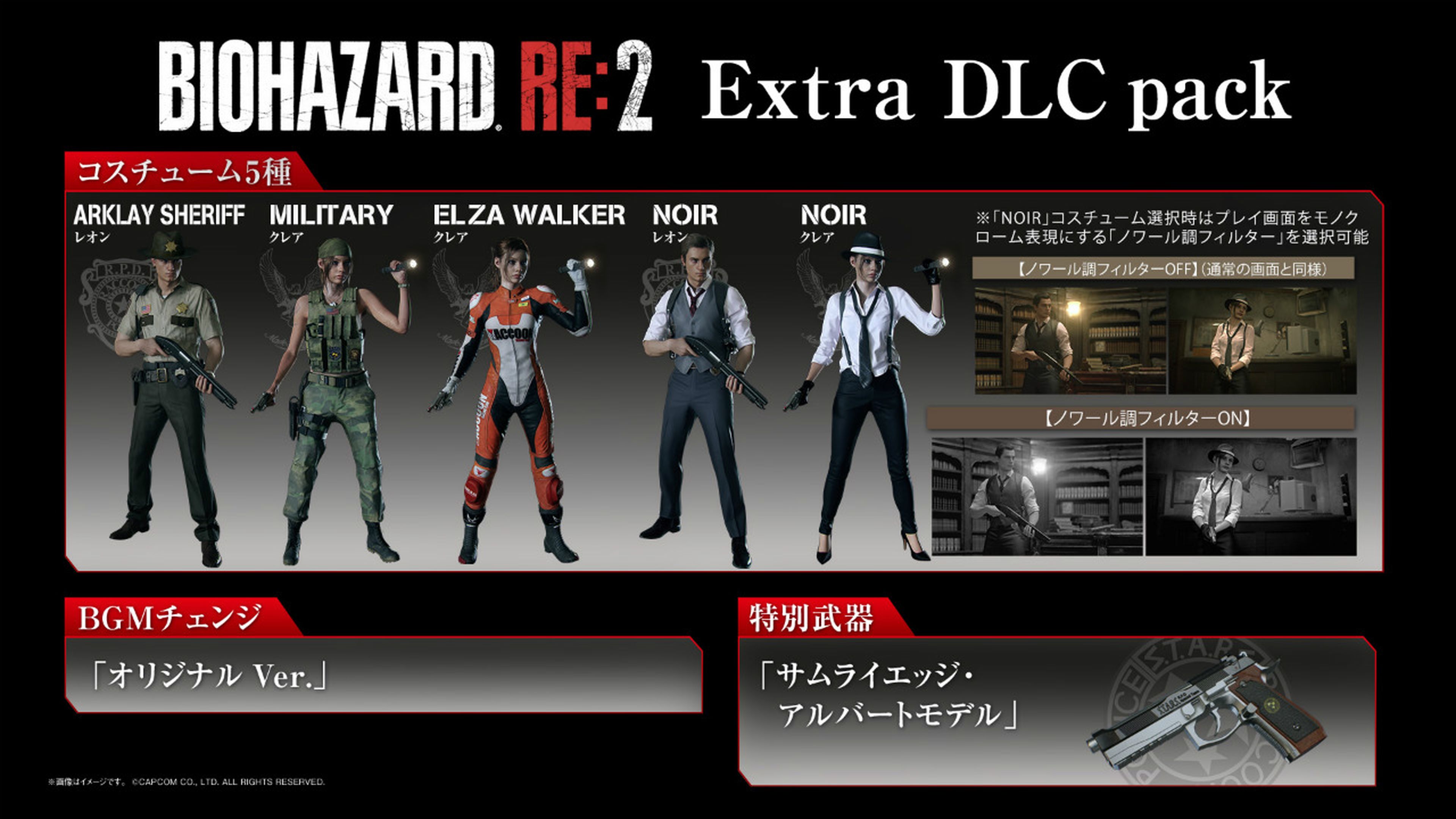 Traje noir del DLC extra de Resident Evil 2 Deluxe Edition