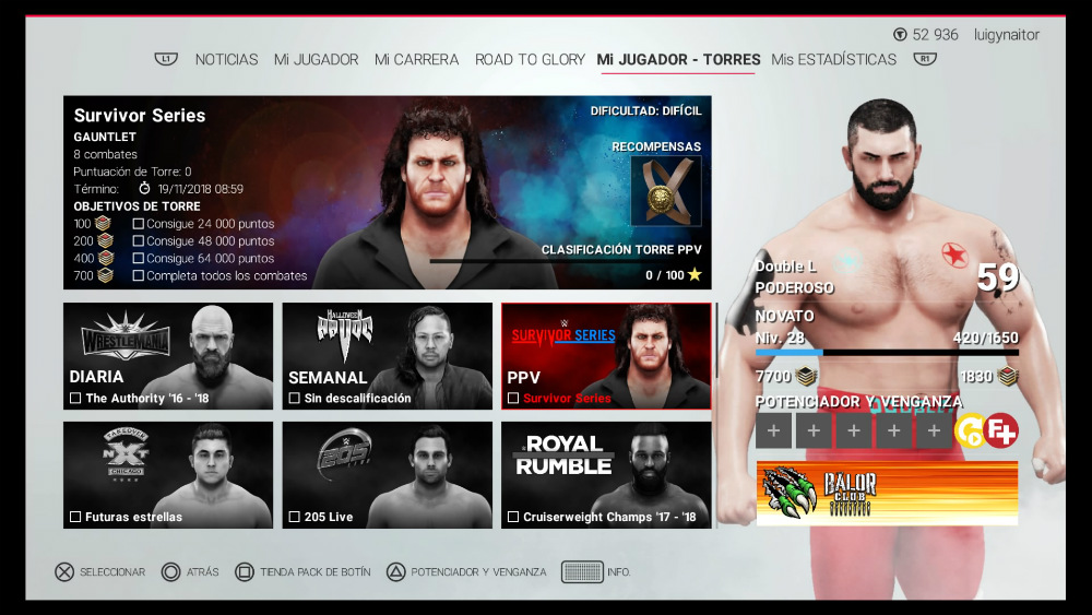 WWE 2K19 - Modo Torres WWE 2K19 - Modo Torres
