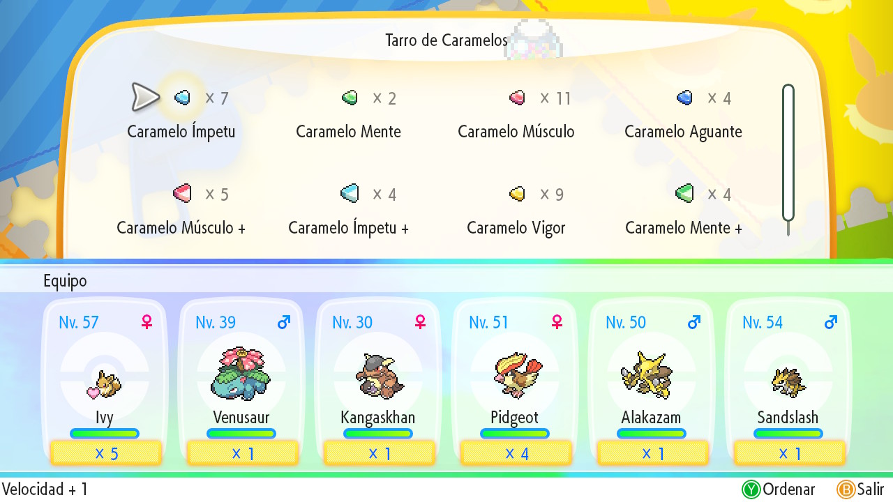 Caramelos en Pokémon Let's Go pokemon pikachu eevee