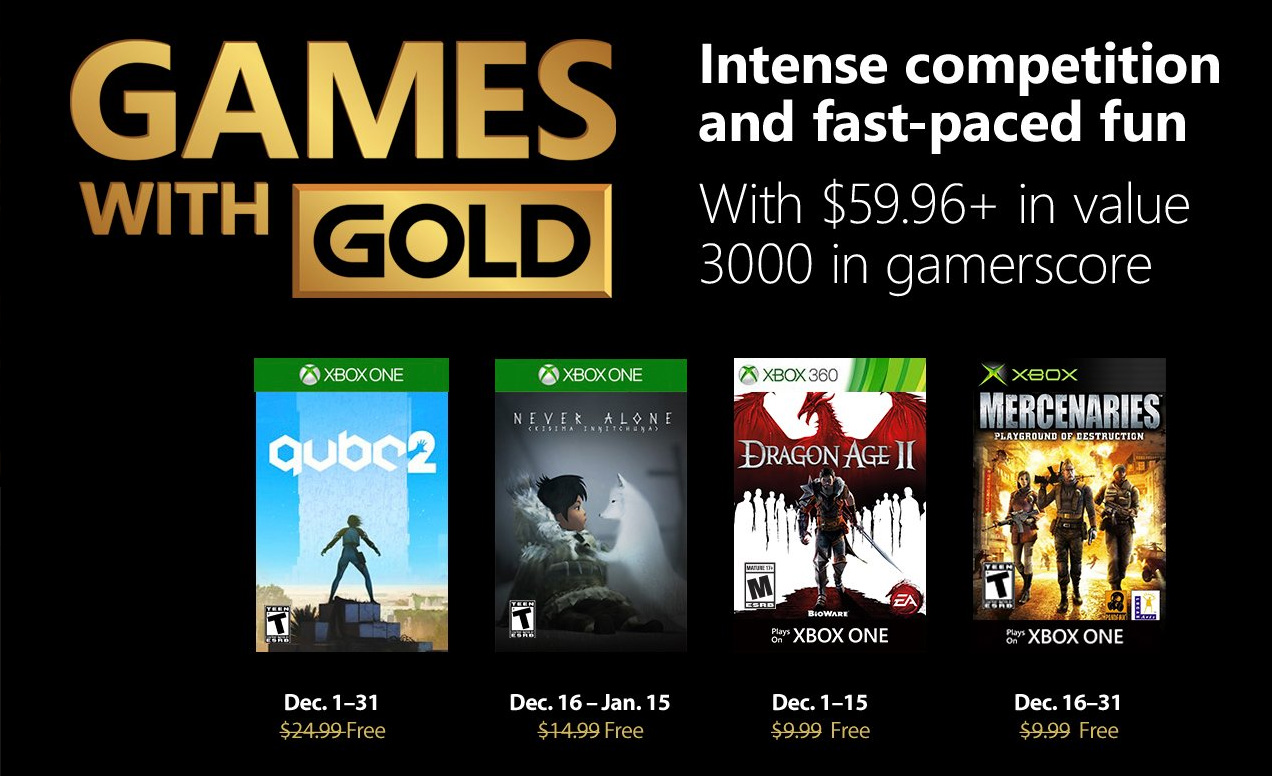 Games with Gold de diciembre para Xbox One y Xbox 360 juegos gratis xbox