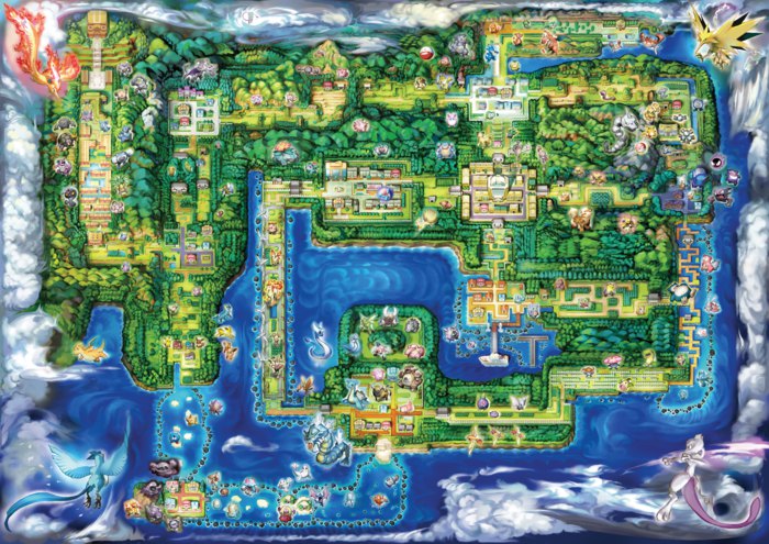 Mapa Kanto Pokémon Let's Go pikachu, eevee
