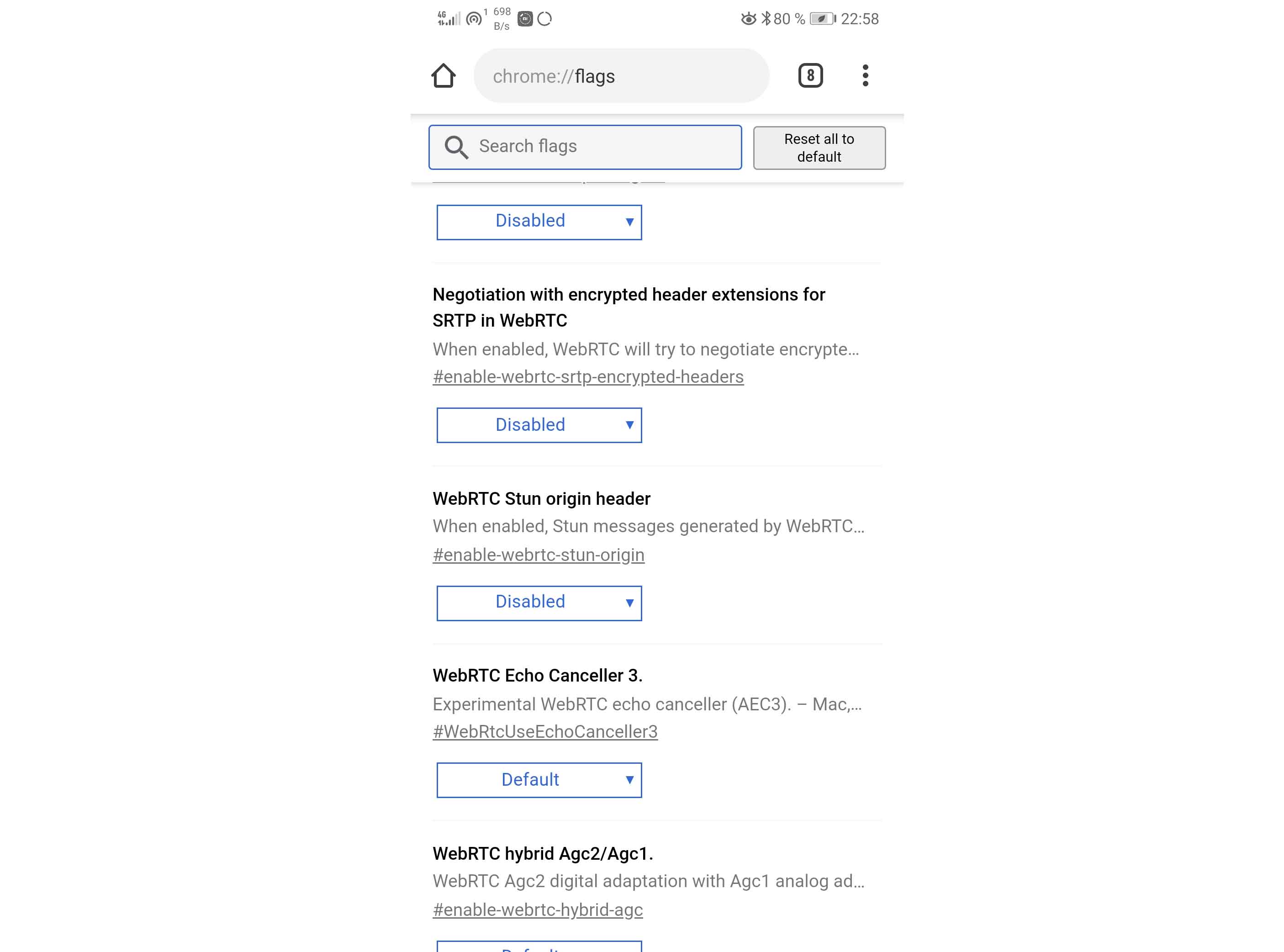 Opciones de Android Opciones de Android
