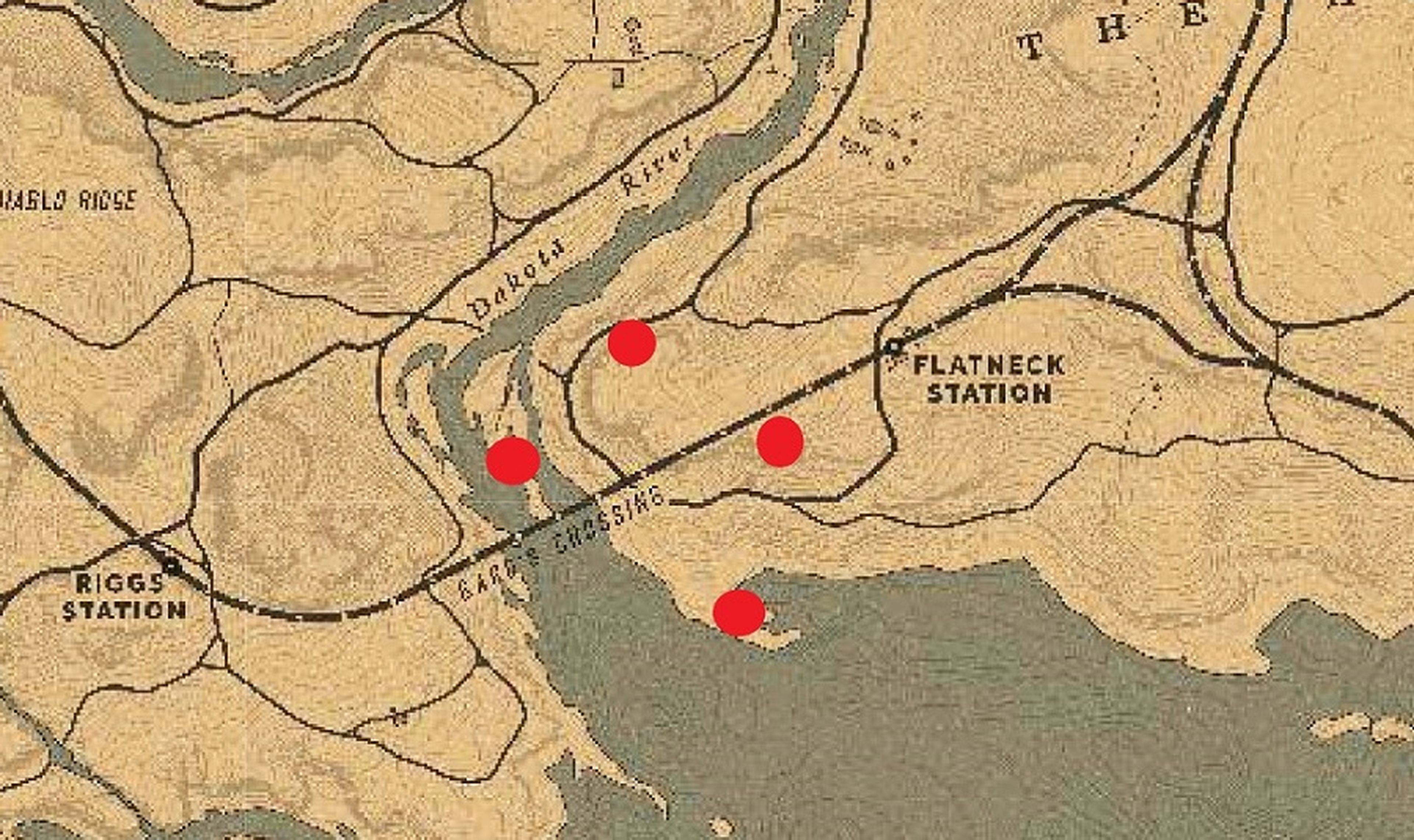 Red Dead Online - Mapa del tesoro de Bard's Crossing