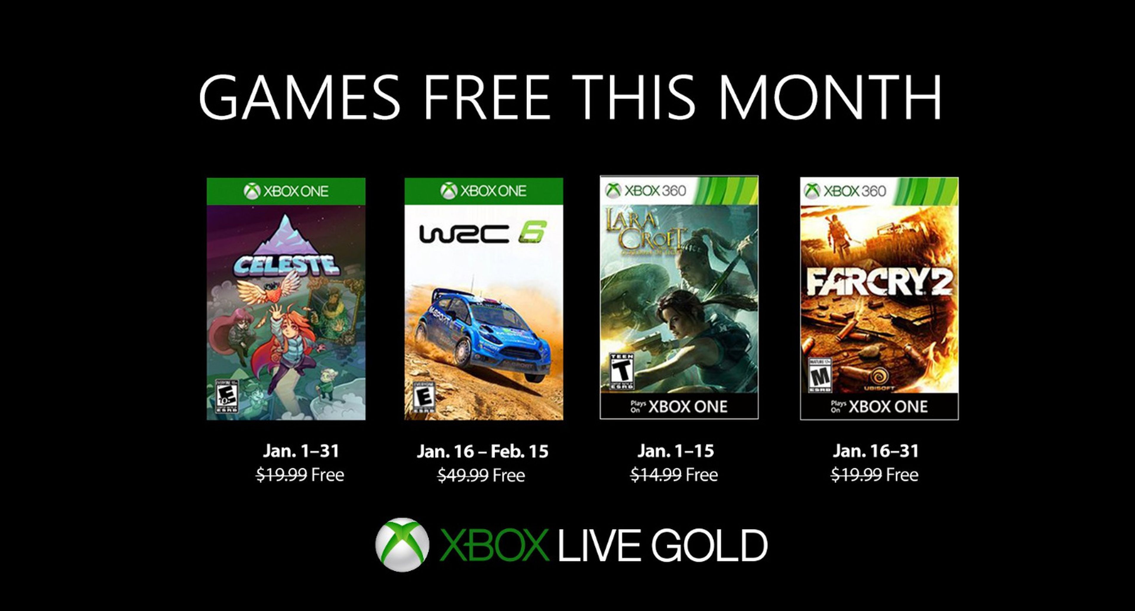 Games with Gold de enero para Xbox One y Xbox 360