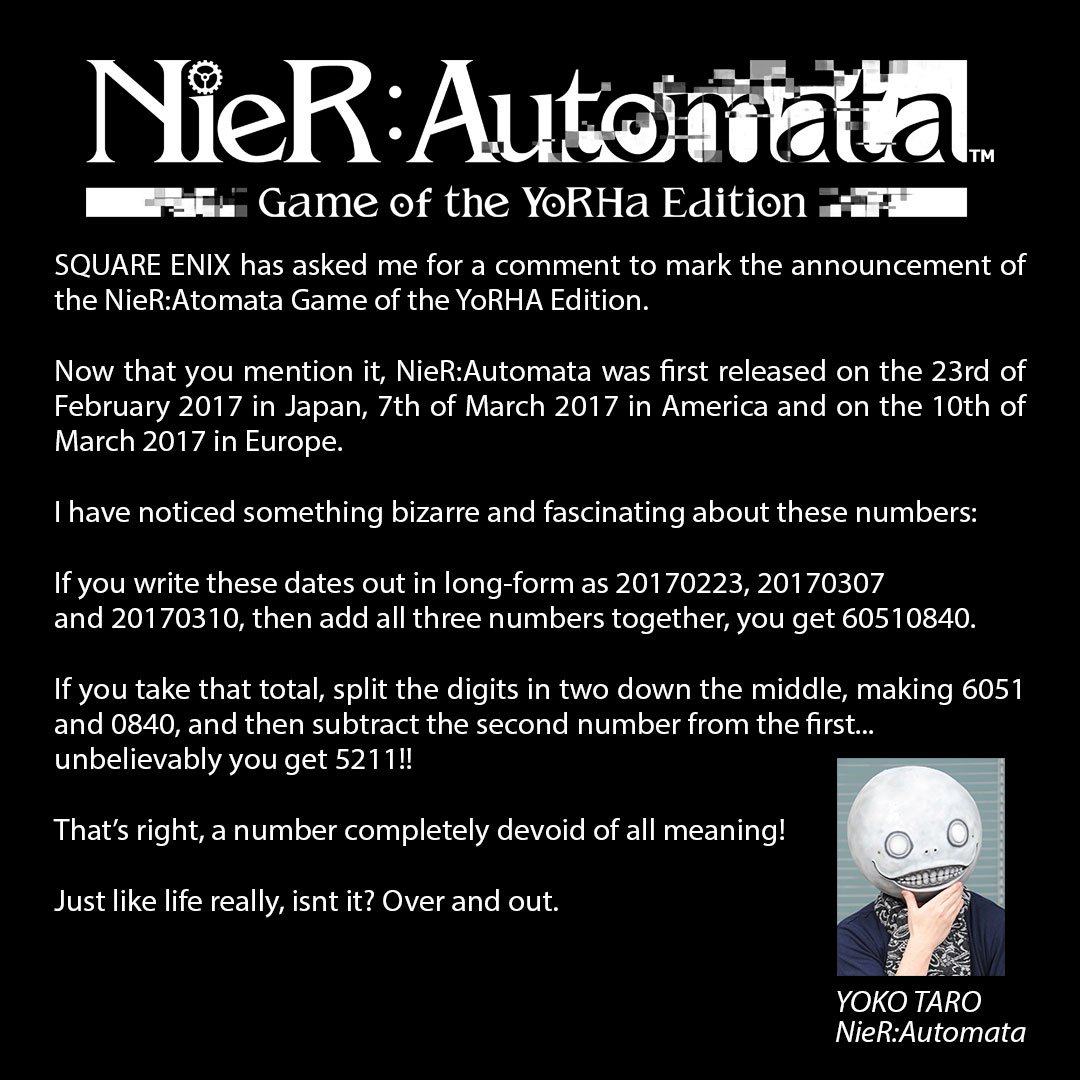 Mensaje de Yoko taro Yoko Taro