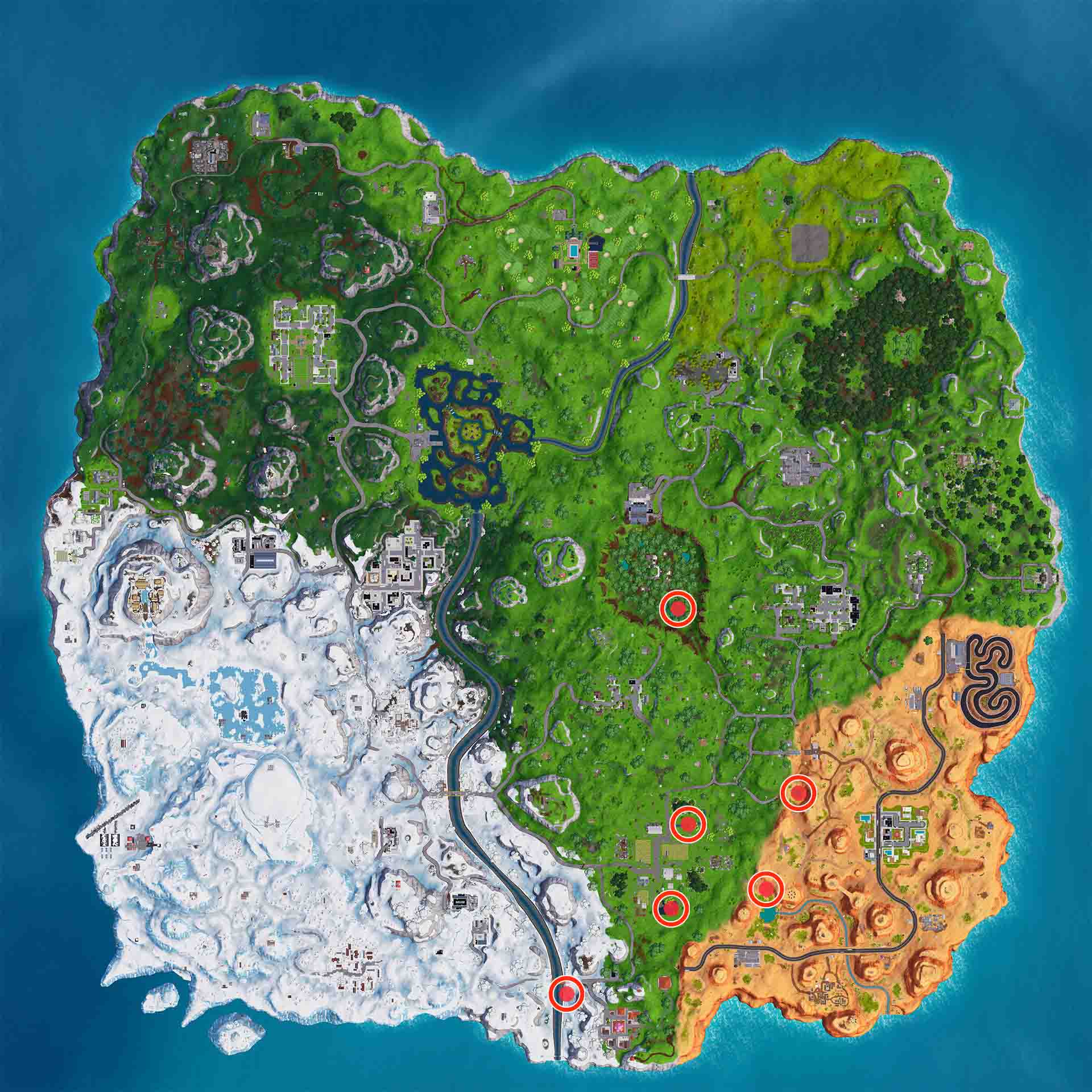 nidos de ganso Fortnite mapa