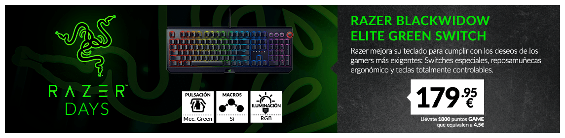 Ofertas en componentes Razer en GAME pc gaming