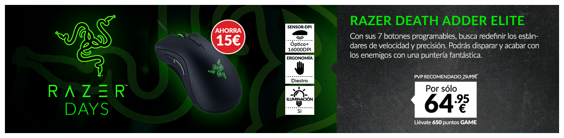 Ofertas en componentes Razer en GAME pc gaming