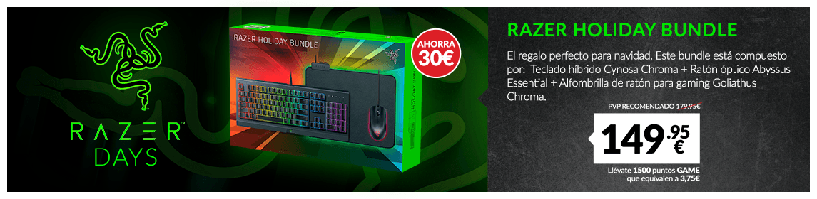 Ofertas en componentes Razer en GAME pc gaming