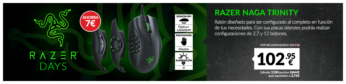 Ofertas en componentes Razer en GAME pc gaming