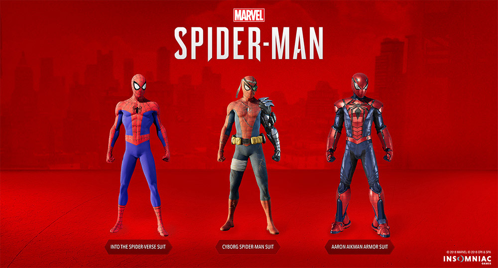 Spider-Man Lining trajes Spider-Man PlayStation 4