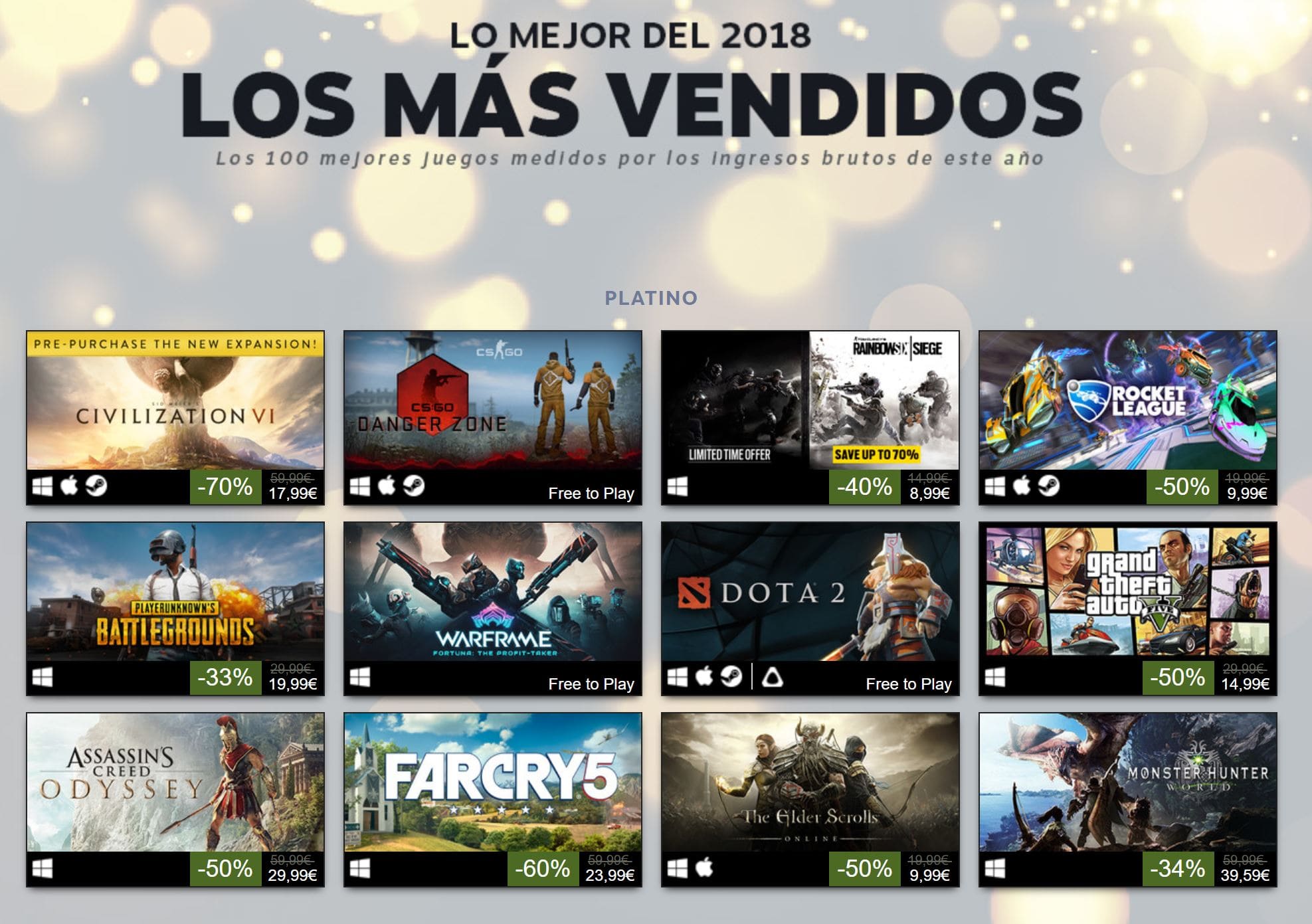 Steam más vendidos 2018 Steam más vendidos 2018