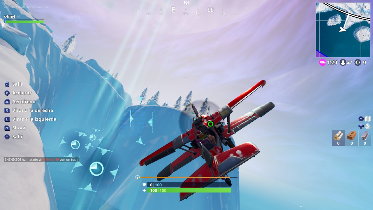 Completa pruebas contrarreloj con un avion AlaTormenta X-4 en Fortnite localizacion pruebas contrarreloj avion alatormenta fortnite