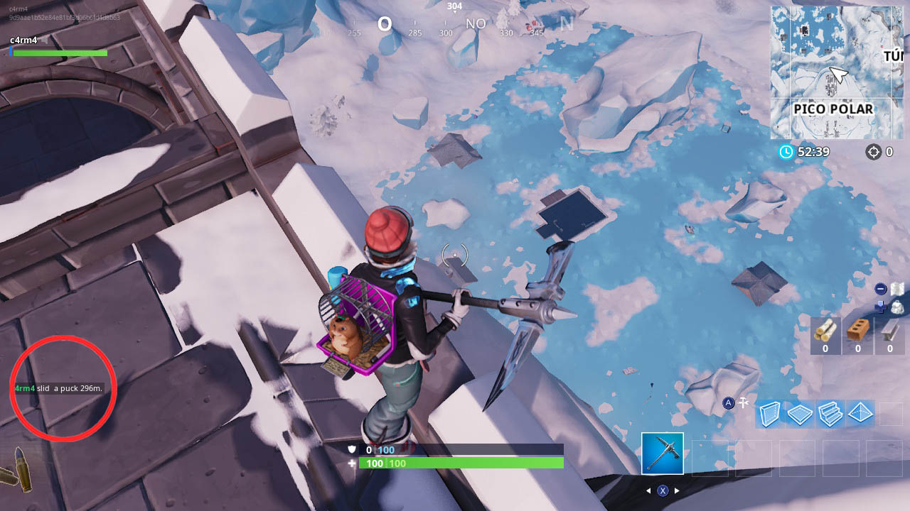 desliza un disco de hielo fortnite 150 m lanza un disco de hielo fortnite 150 m