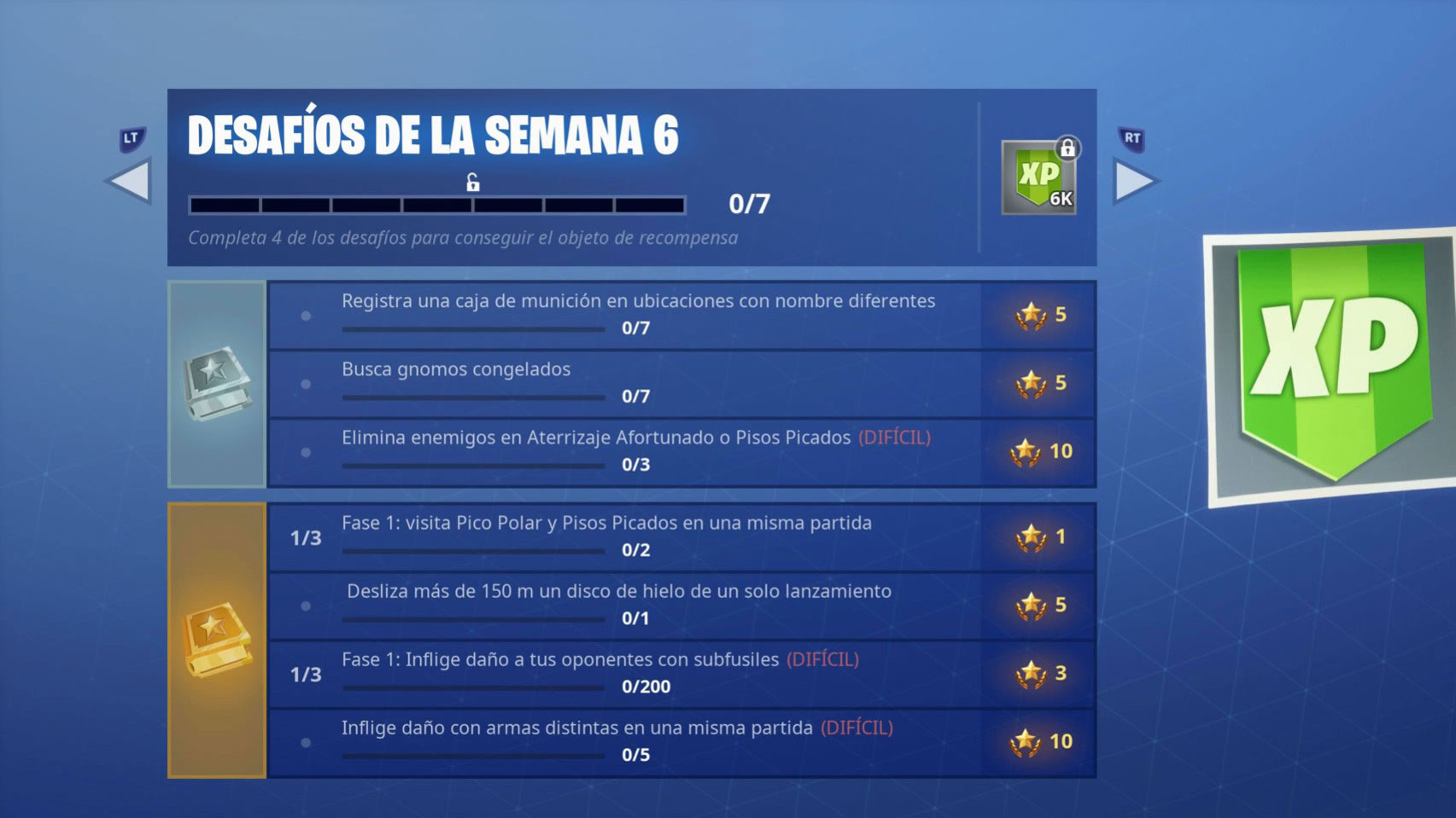 Desafíos semana 6 Fortnite Desafíos semana 6 Fortnite