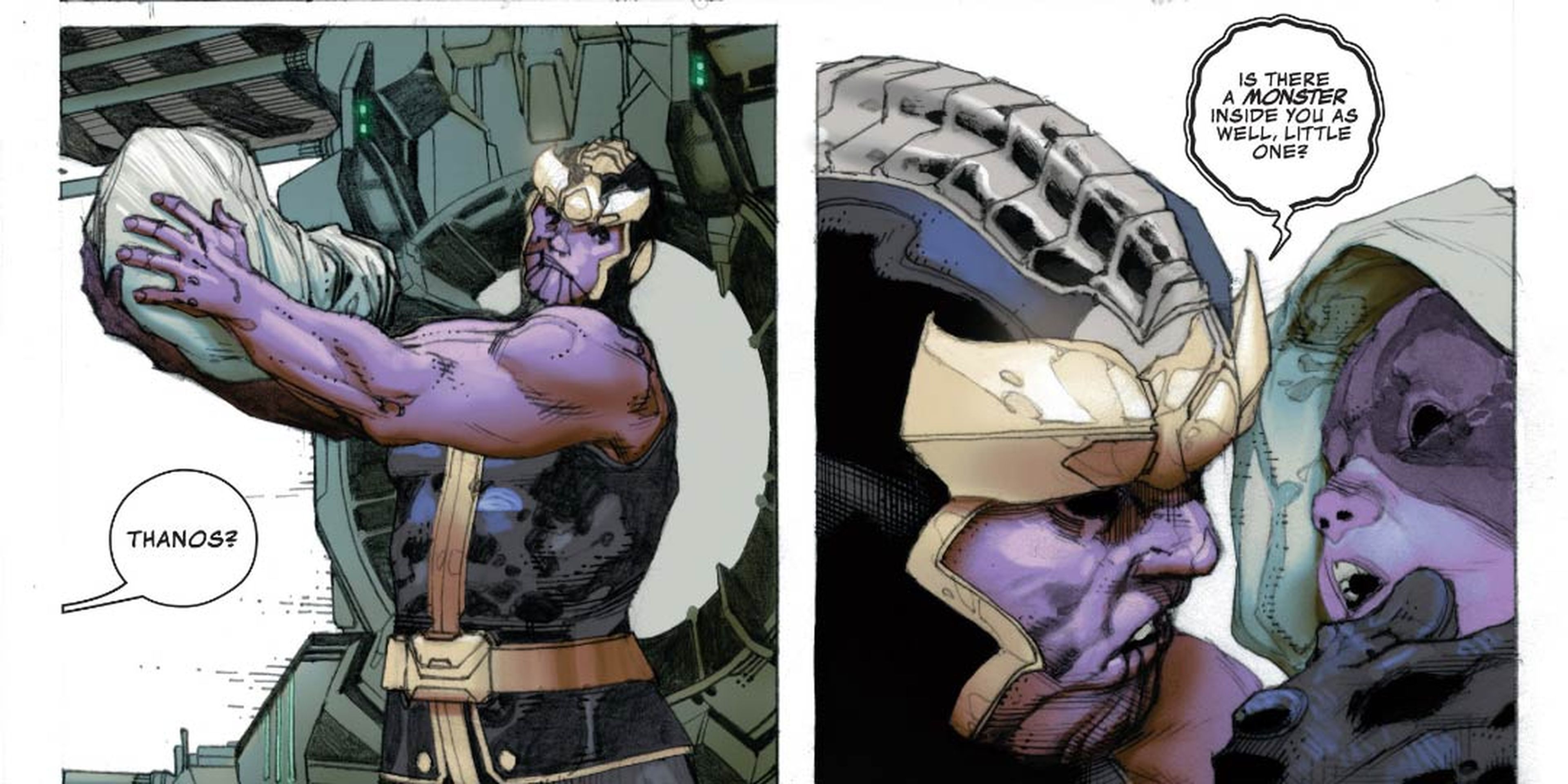 Thanos y uno de sus hijos