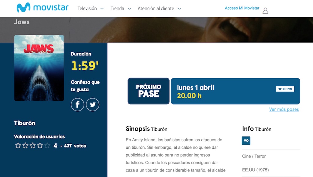 Tiburón, en Movistar Plus Tiburón, en Movistar Plus