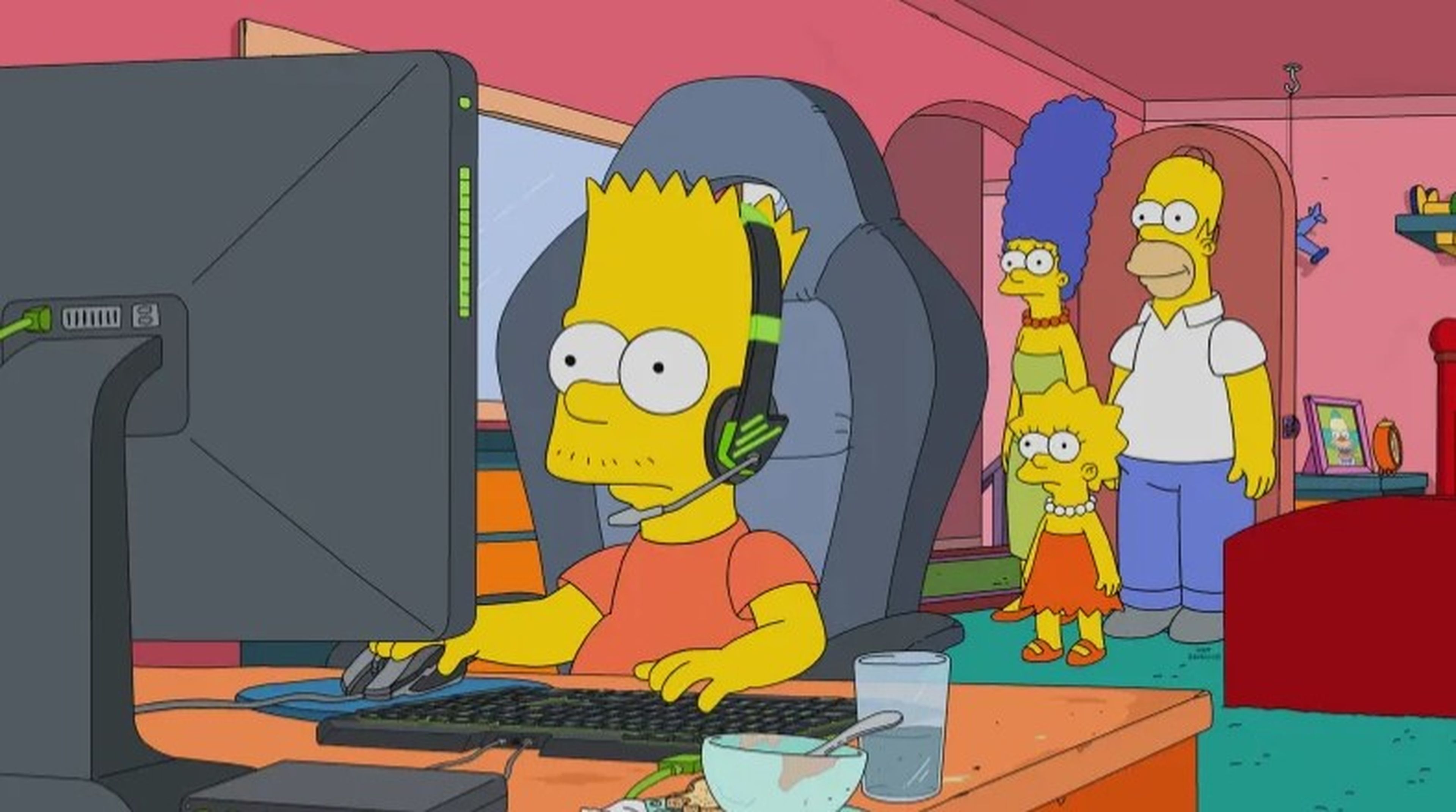 Bart enganchado a un videojuego