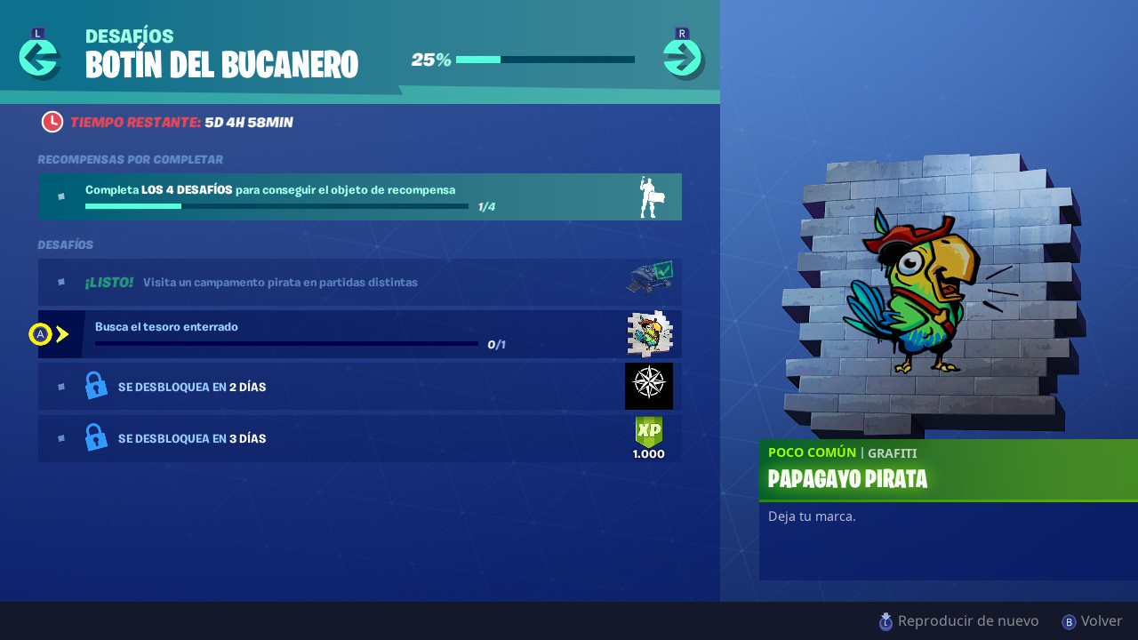 Botin del Bucanero Fortnite Recompensa dia 2 Botin del Bucanero Fortnite Recompensa dia 2