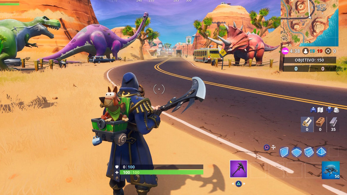 Desafío baila entre tres esculturas de hielo, tres dinosaurios y cuatro aguas termales Fortnite Desafío baila entre tres esculturas de hielo, tres dinosaurios y cuatro aguas termales Fortnite