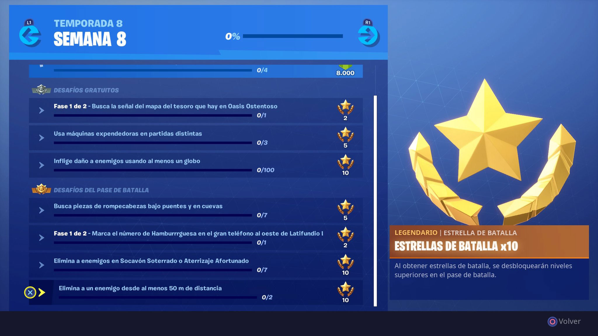 Desafíos semana 8 temporada 8 Fortnite Desafíos semana 8 temporada 8 Fortnite