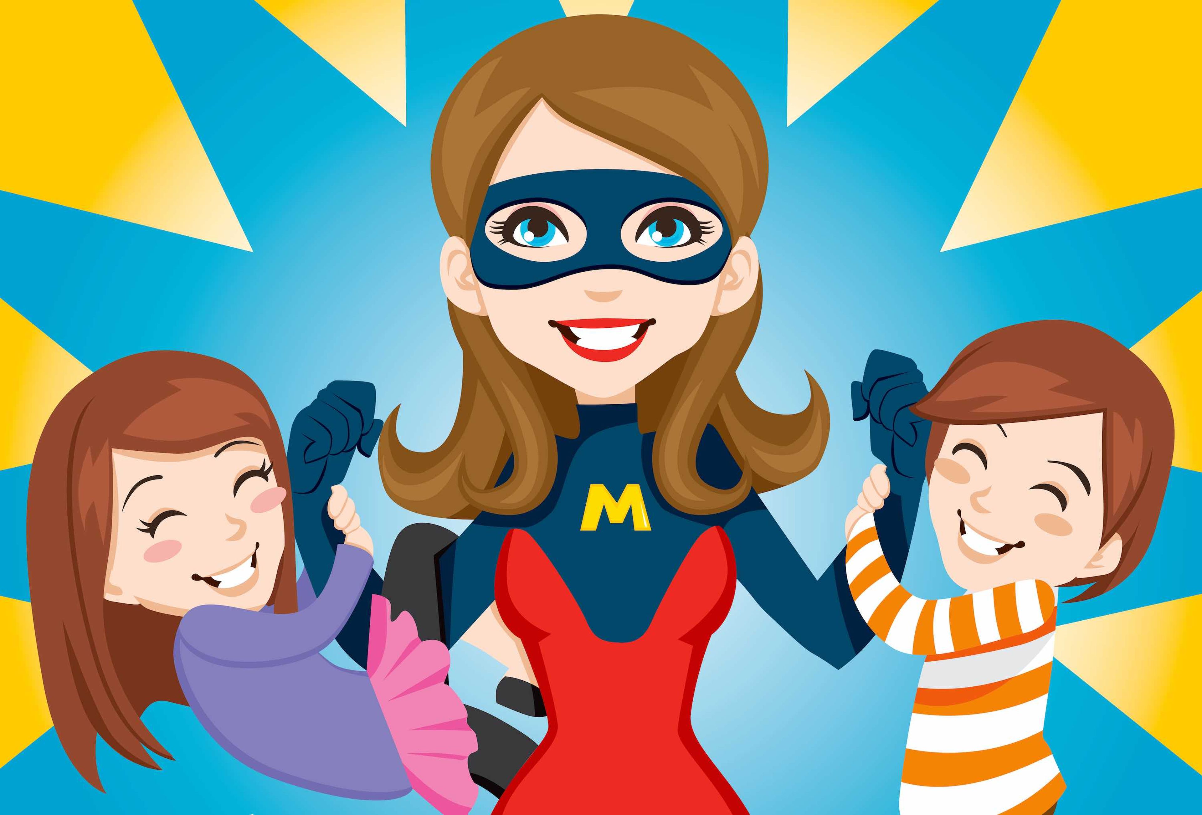 Канал супер мама. Супер мама. Мама Супергерой. Супер мама рисунок. Супер мама с детьми.