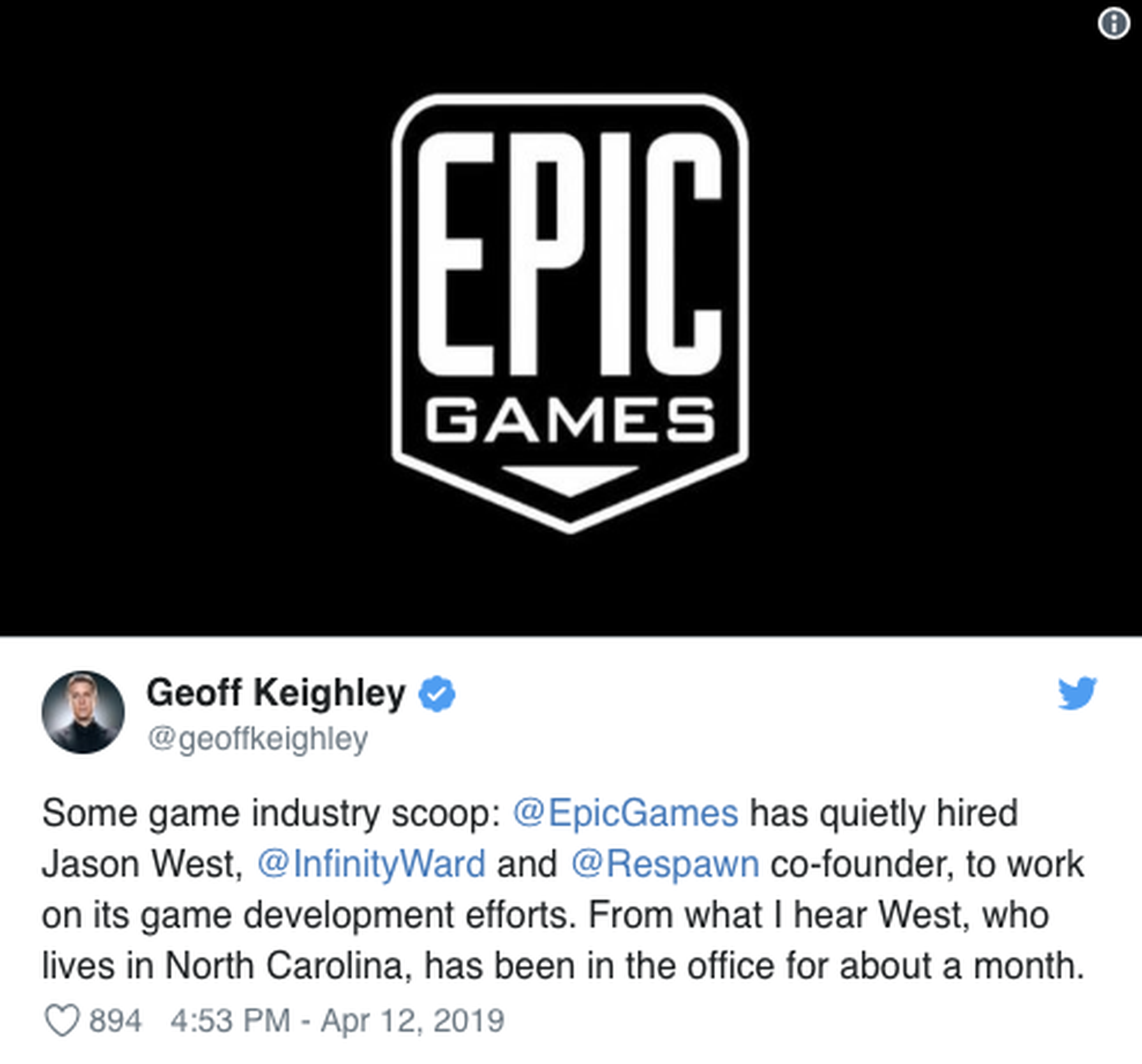 Epic Games ficha a Jason West