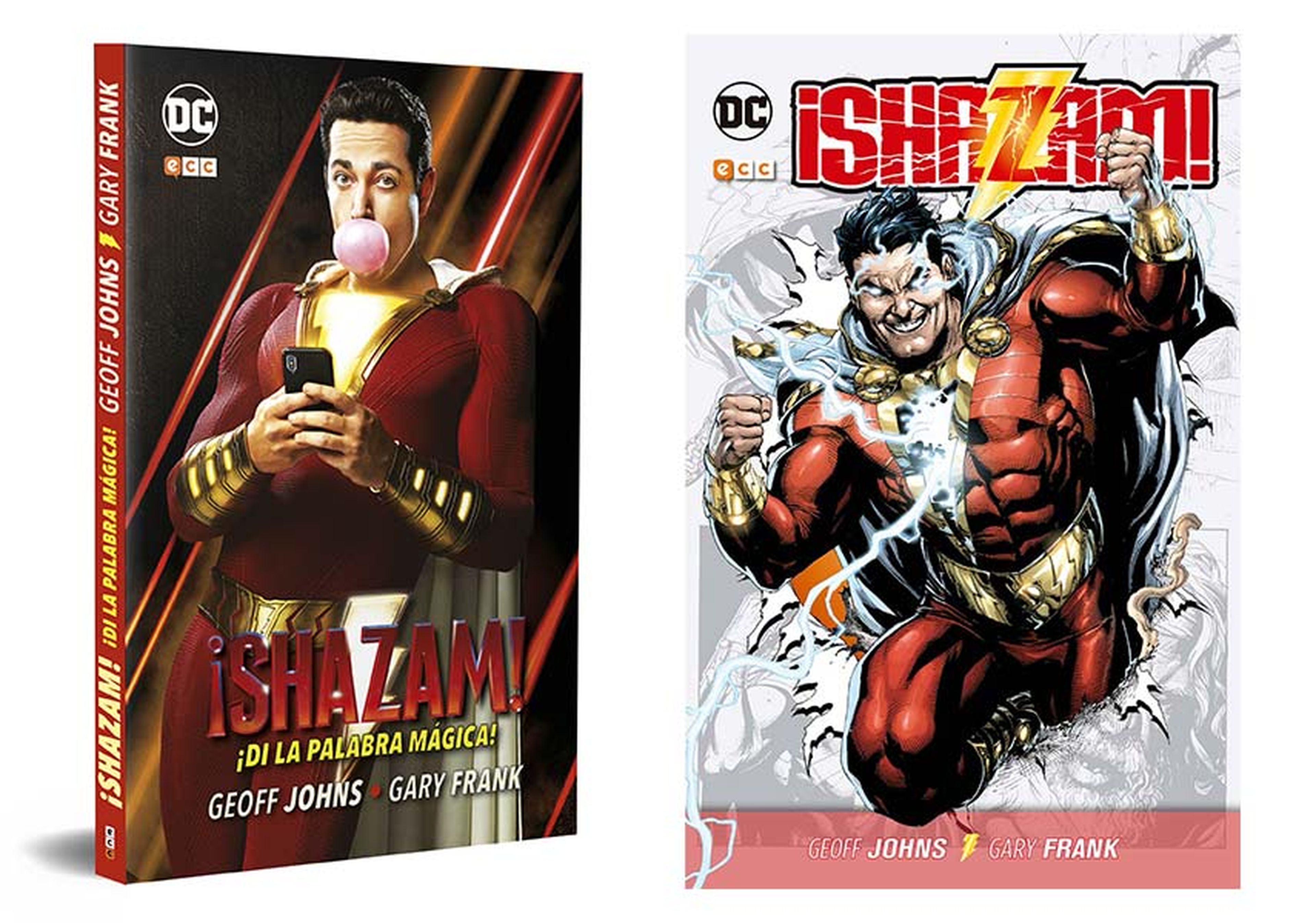 Portadas de Shazam! en sus distintas ediciones españolas de Ecc ediciones