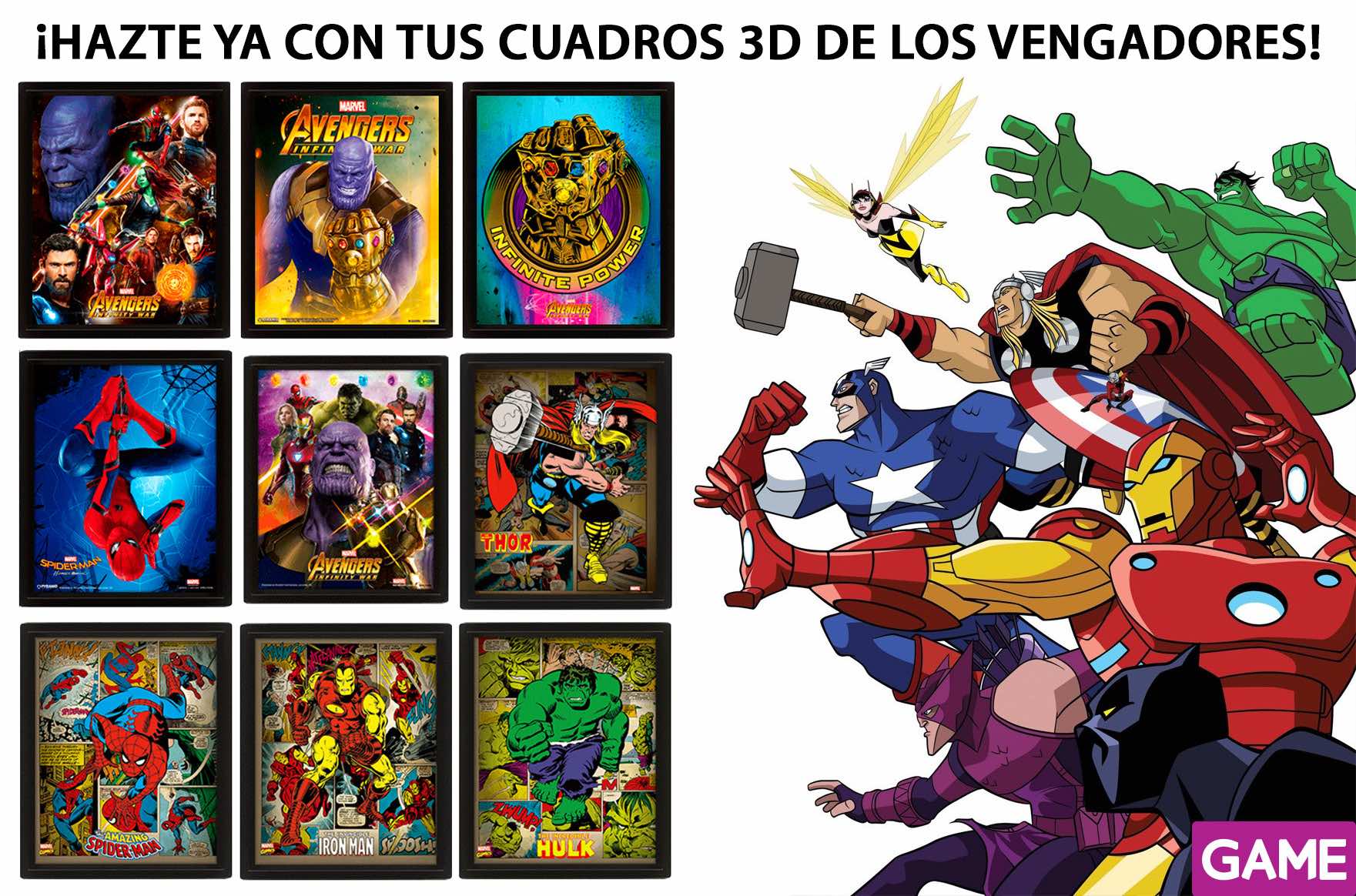 Vengadores Cuadros 3D Game