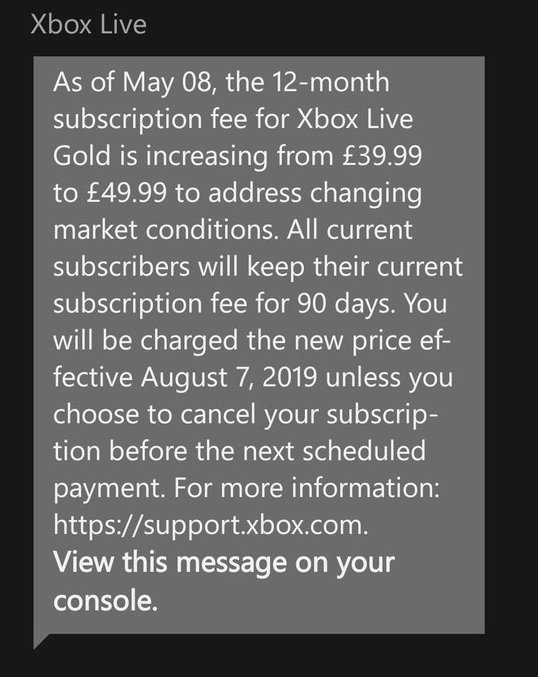 Xbox Live aumentará de precio en Reino Unido Xbox Live aumenta el precio de su suscripción trimestral y anual en UK