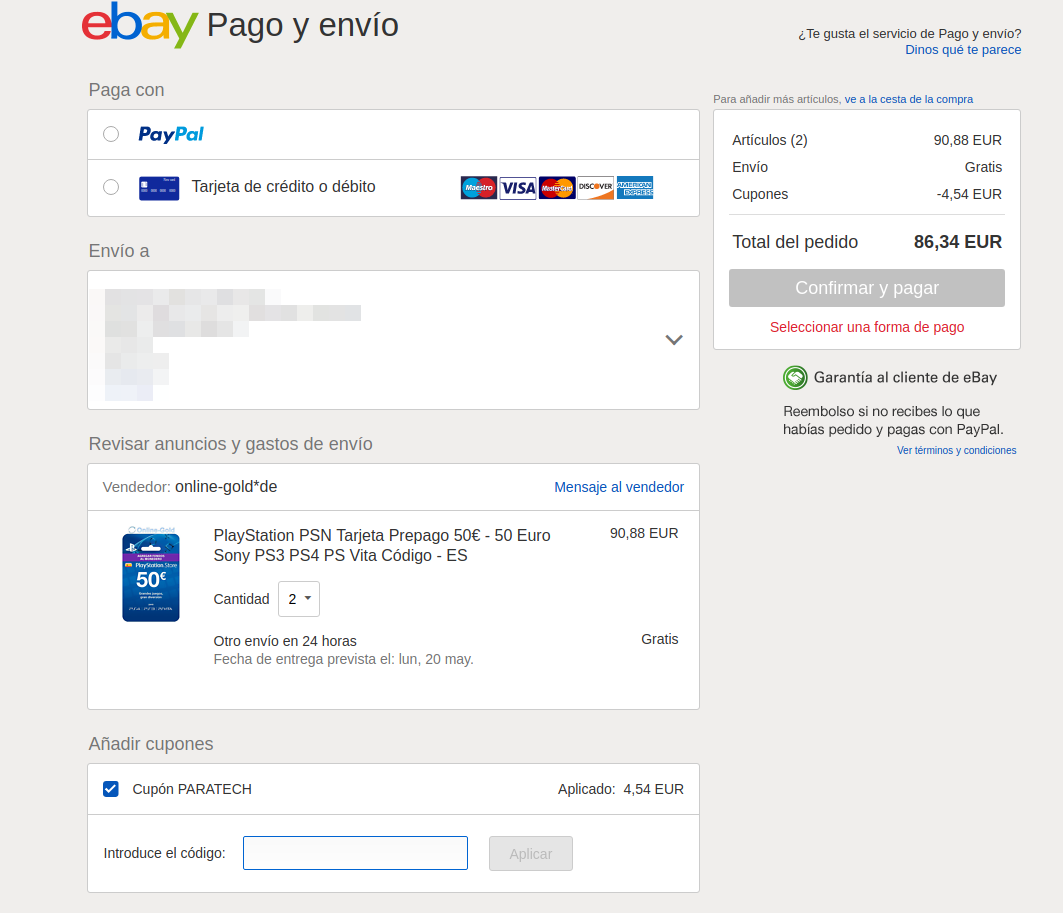 Cupón paratech Ebay Cupón paratech Ebay