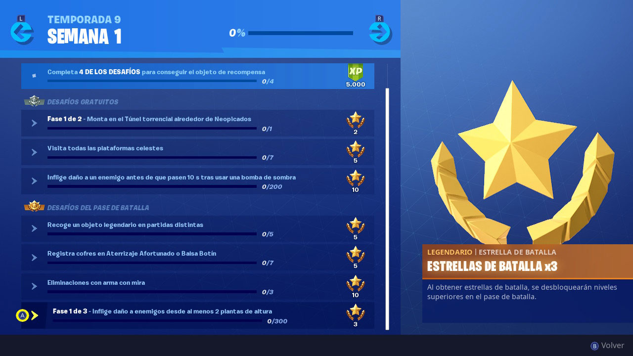 Desafíos semana 1 temporada 9 Fortnite Desafíos semana 1 temporada 9 Fortnite