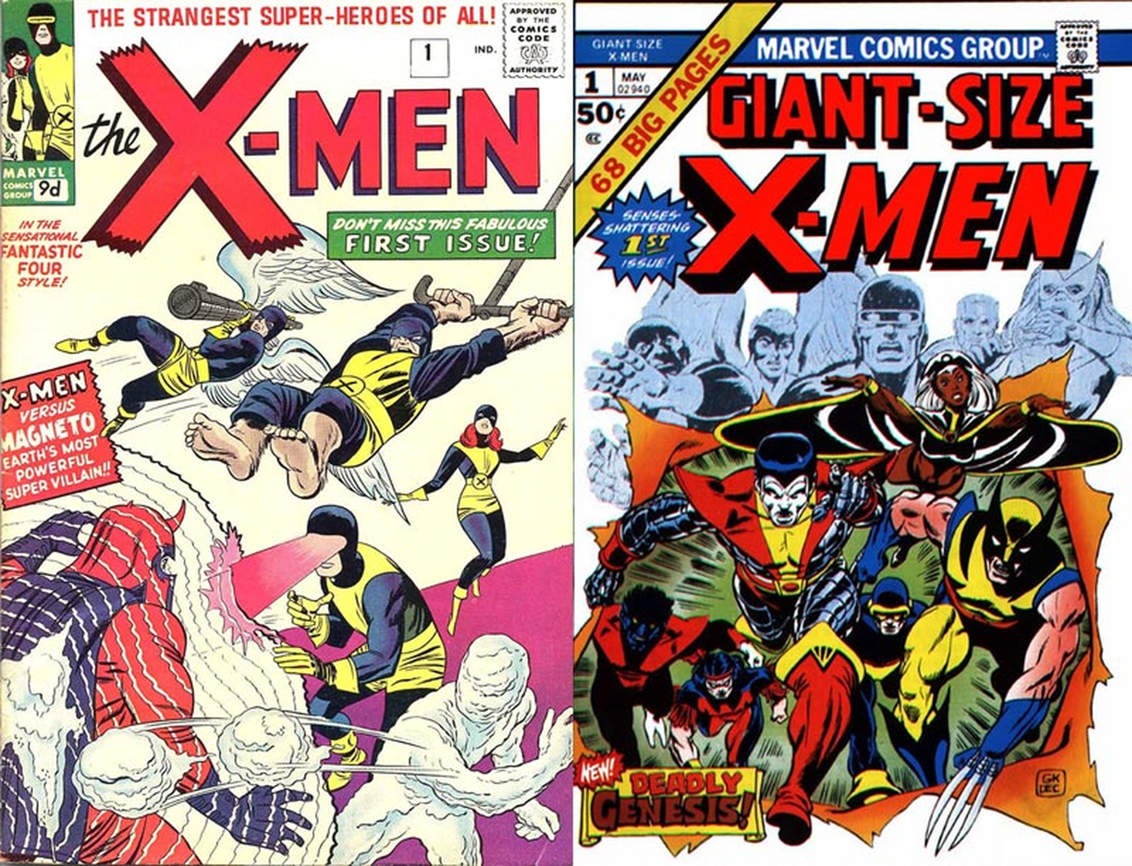 X-Men #1 (1963) y Giant-Size X-Men  #1 (1975)