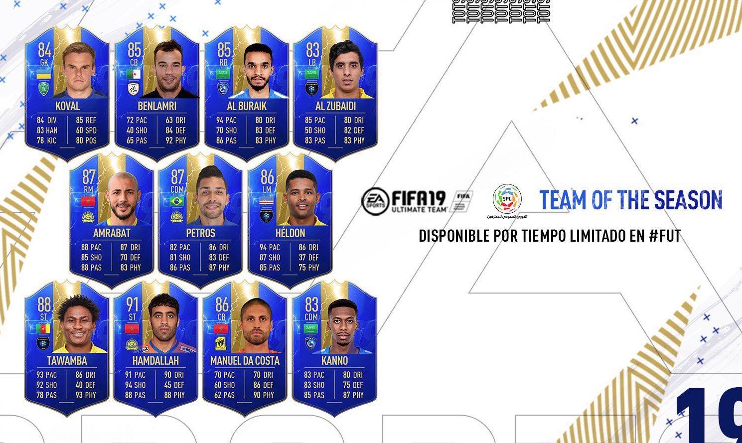 TOTS de la Liga Árabe en FIFA 19 TOTS de la Liga Árabe en FIFA 19