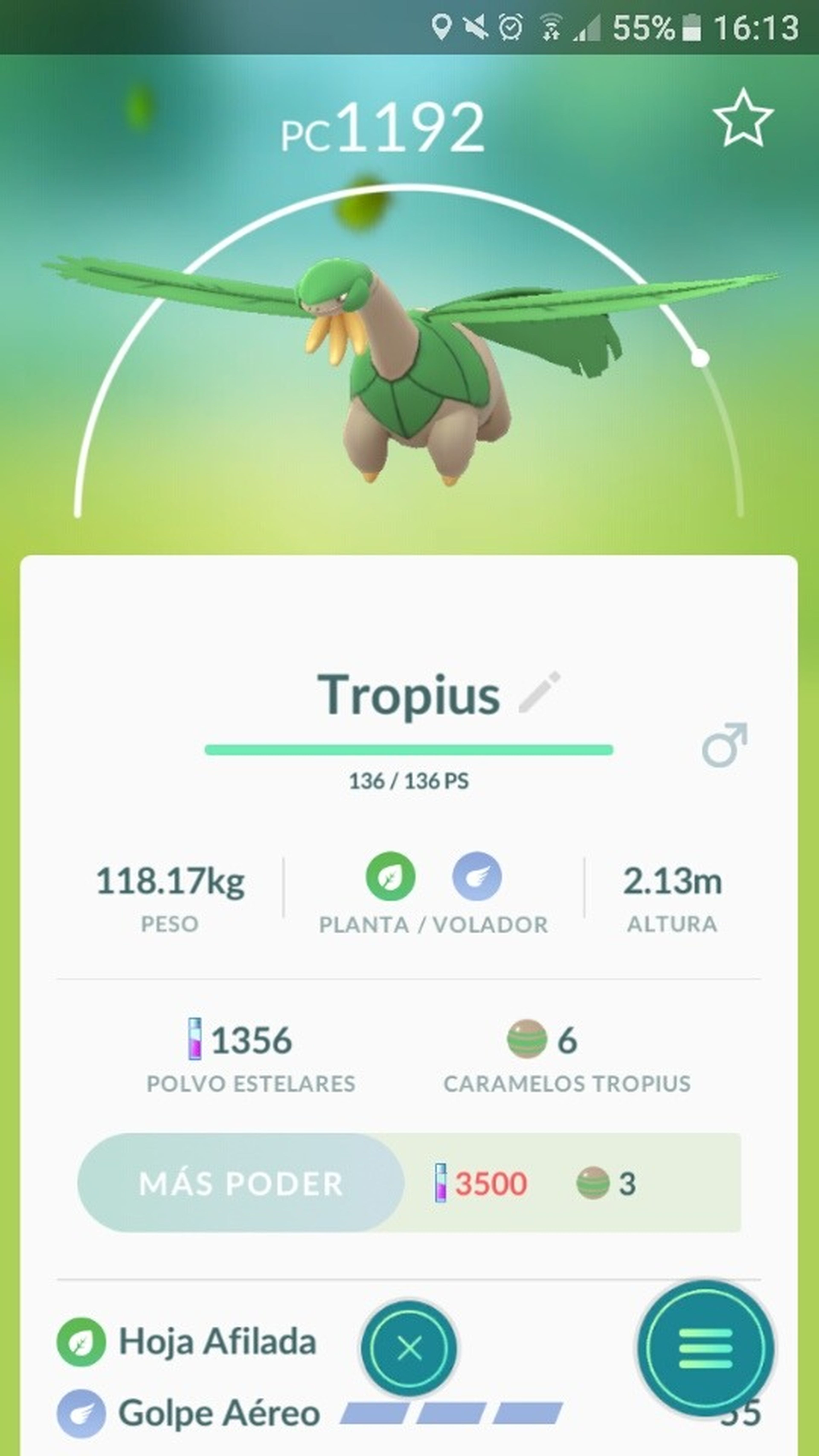 Tropius en Pokémon GO