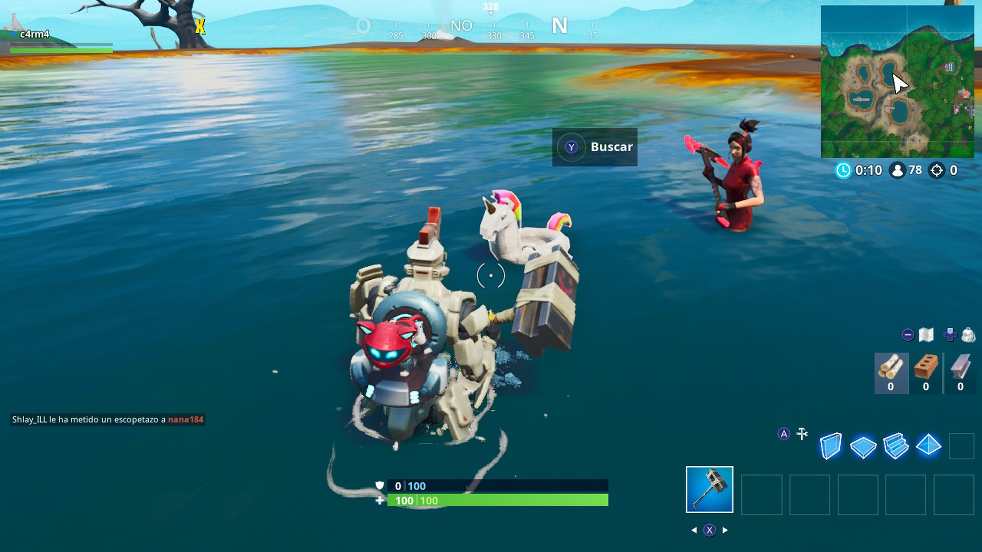 Busca flotadores de unicornio en pozas para nadar en Fortnite - localizaciones (14 dias de Fortnite)