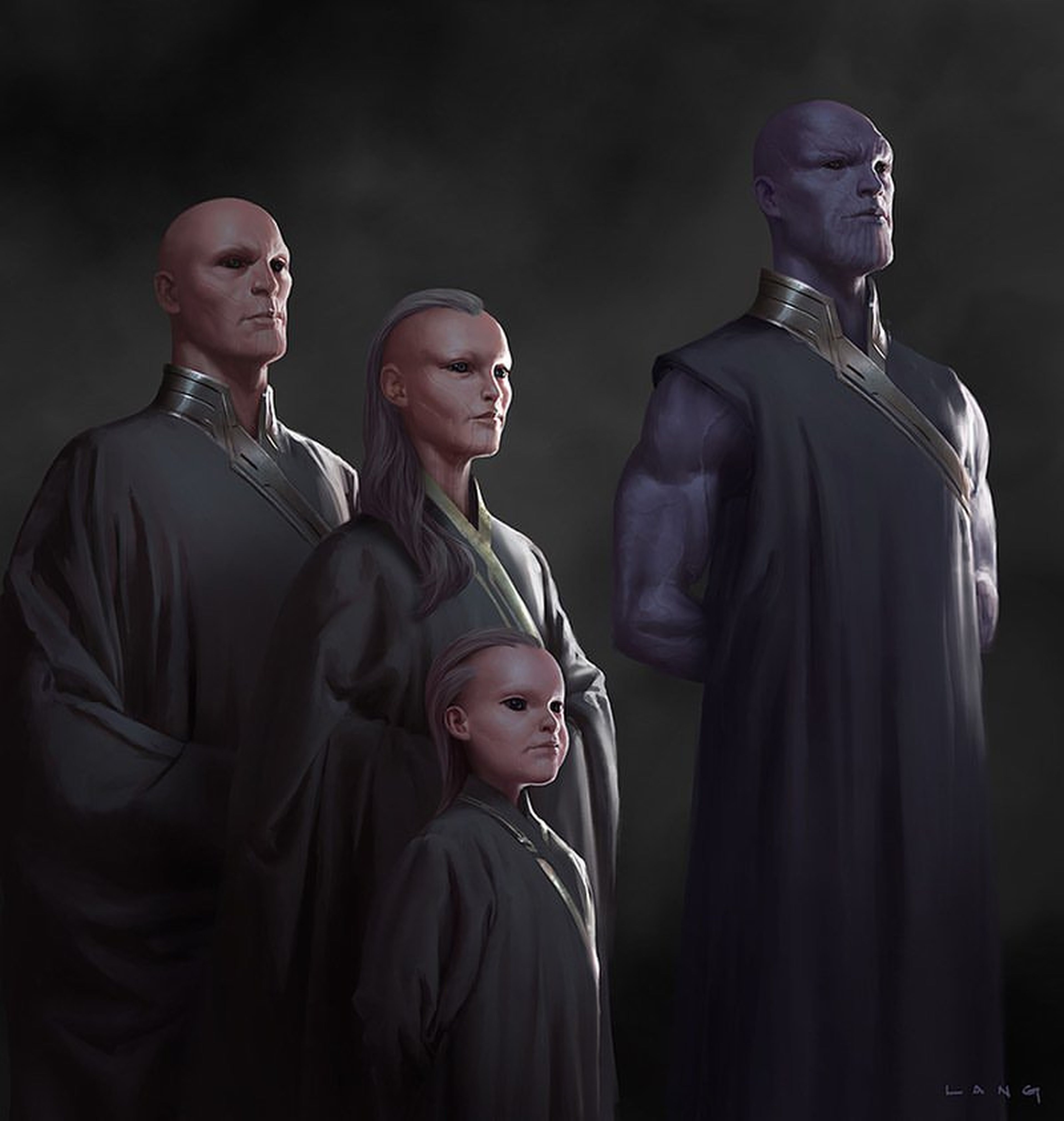 Vengadores - Nuevo arte conceptual de Thanos joven y los Eternos