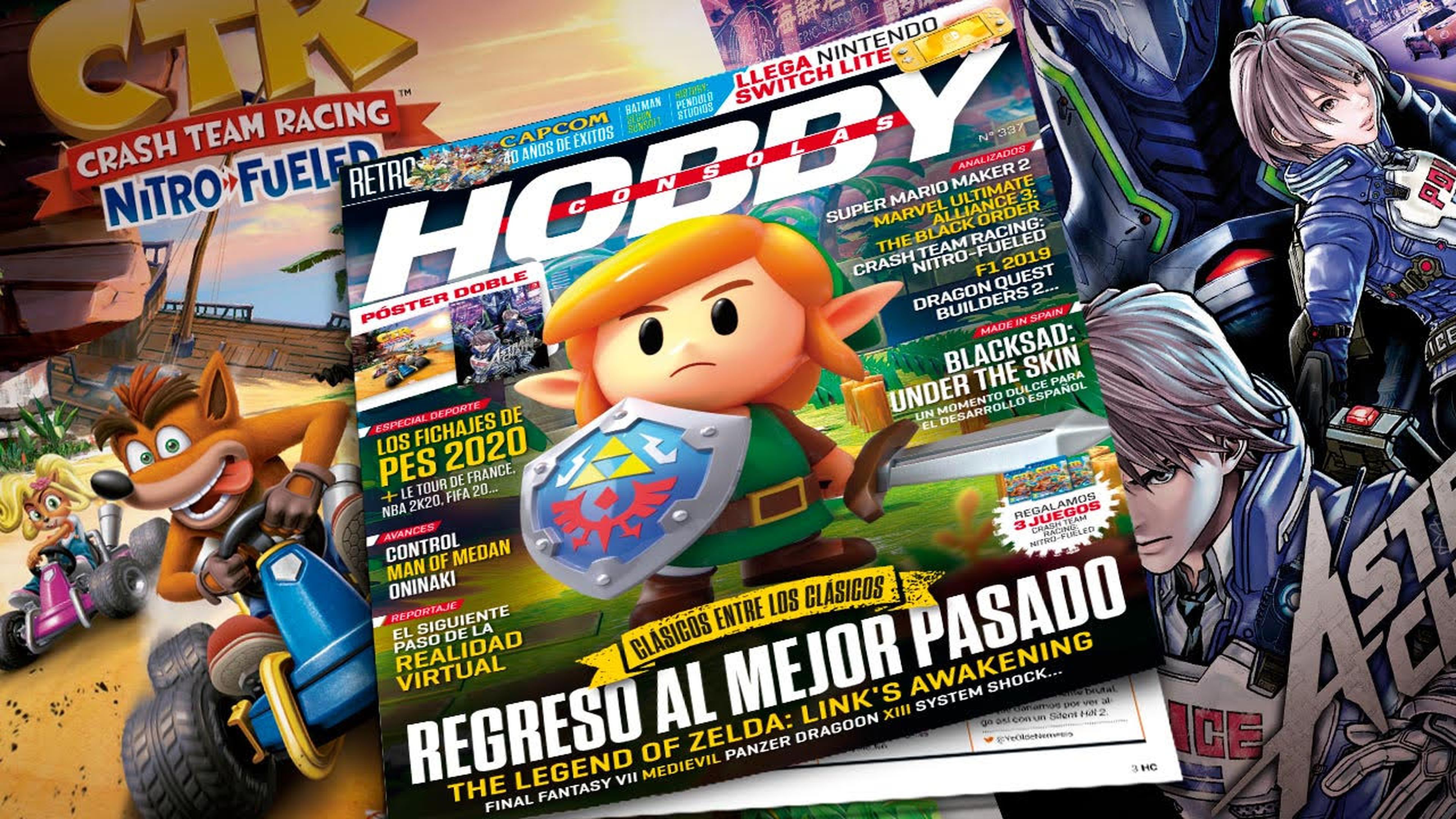 Hobby Consolas 337, a la venta con pósters de Crash Team Racing y Astral Chain