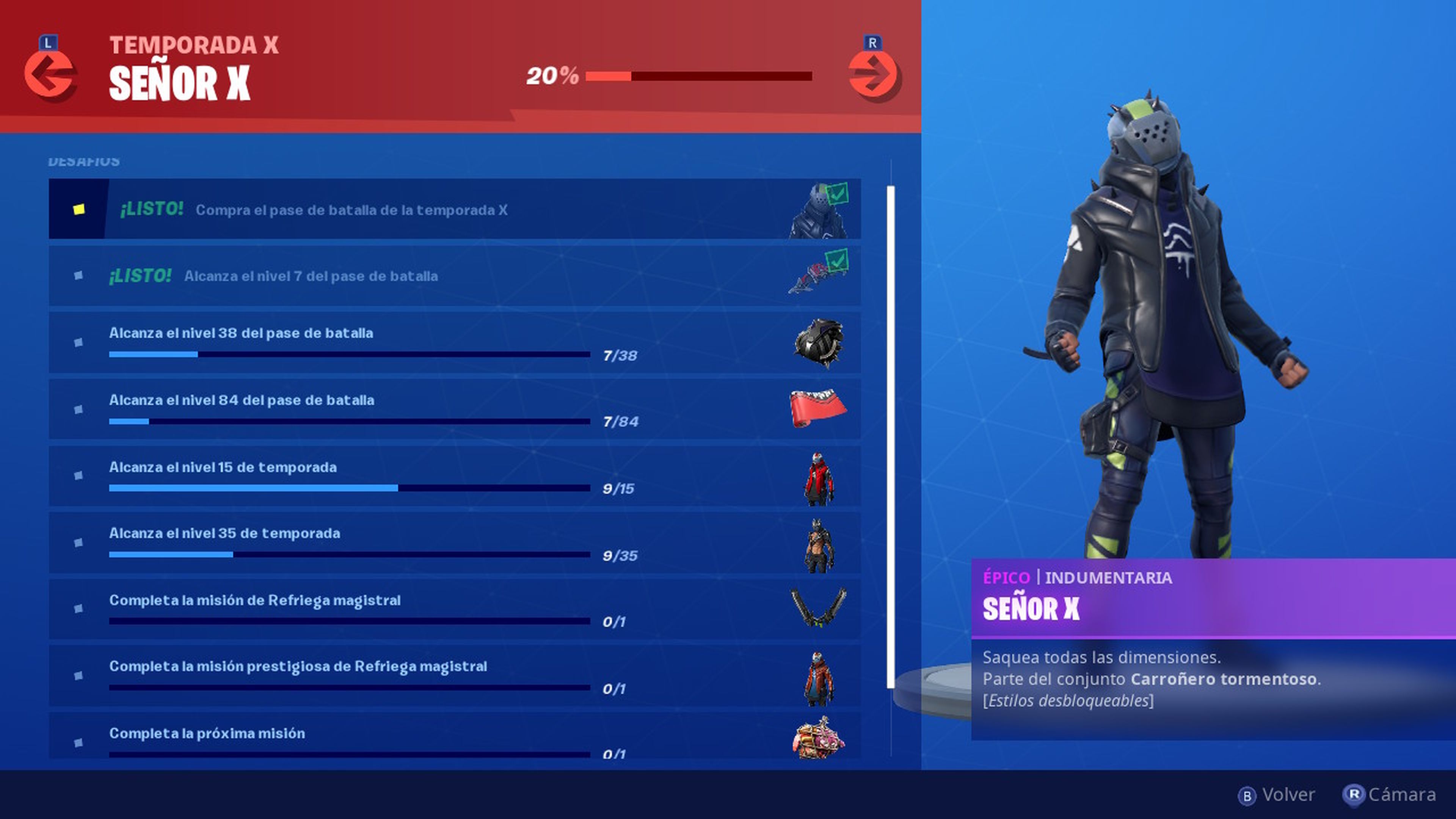 Skins Catalizadora y Señor X en Fortnite - Cómo desbloquear todos los  estilos, accesorios y apariencias