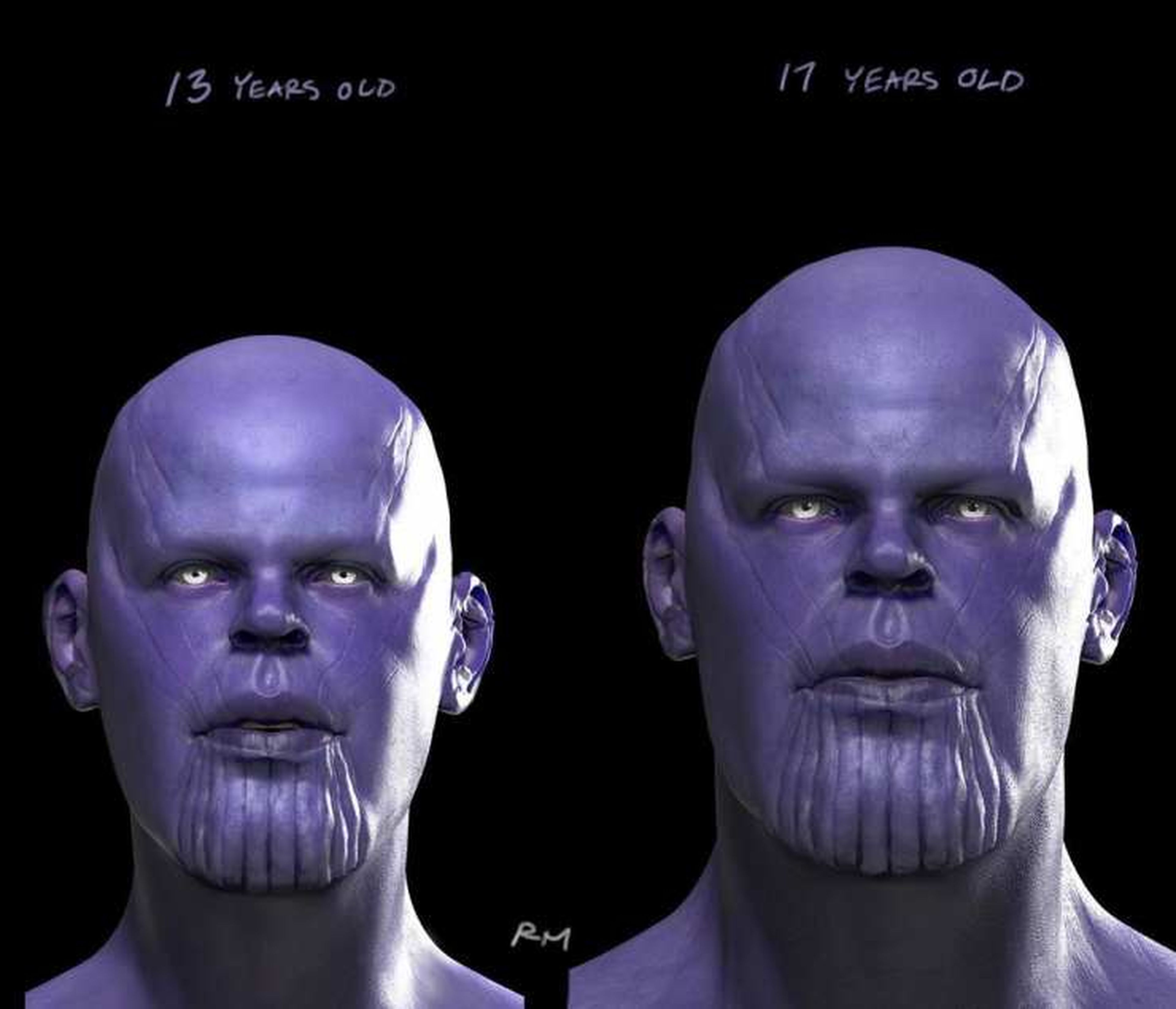 Arte conceptual de Thanos en su juventud