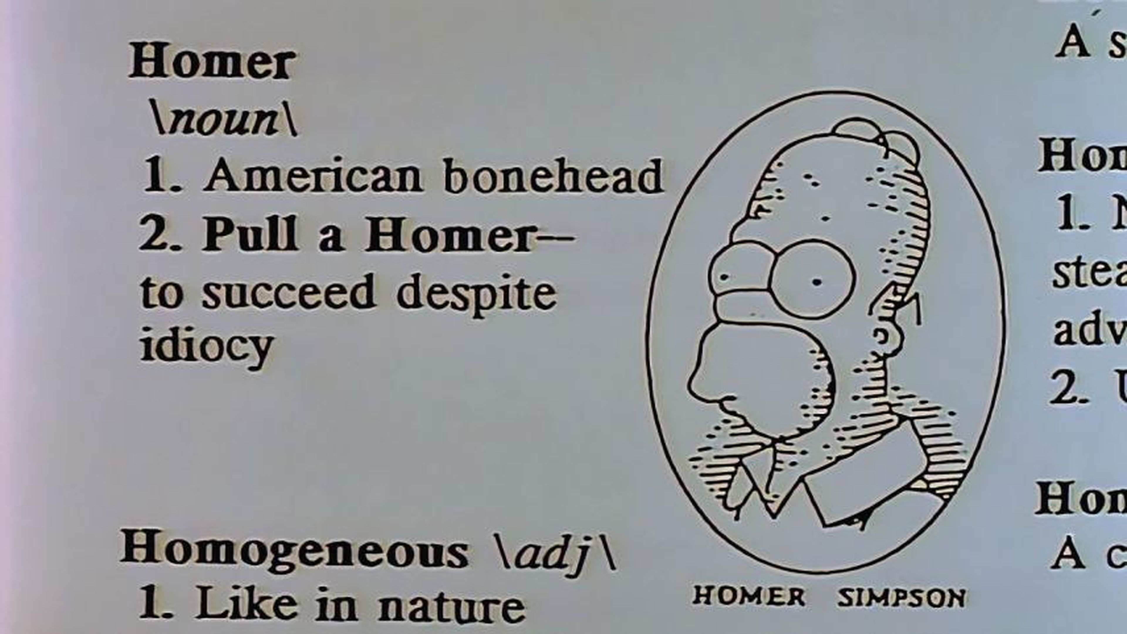 Homer Simpson - Diccionario