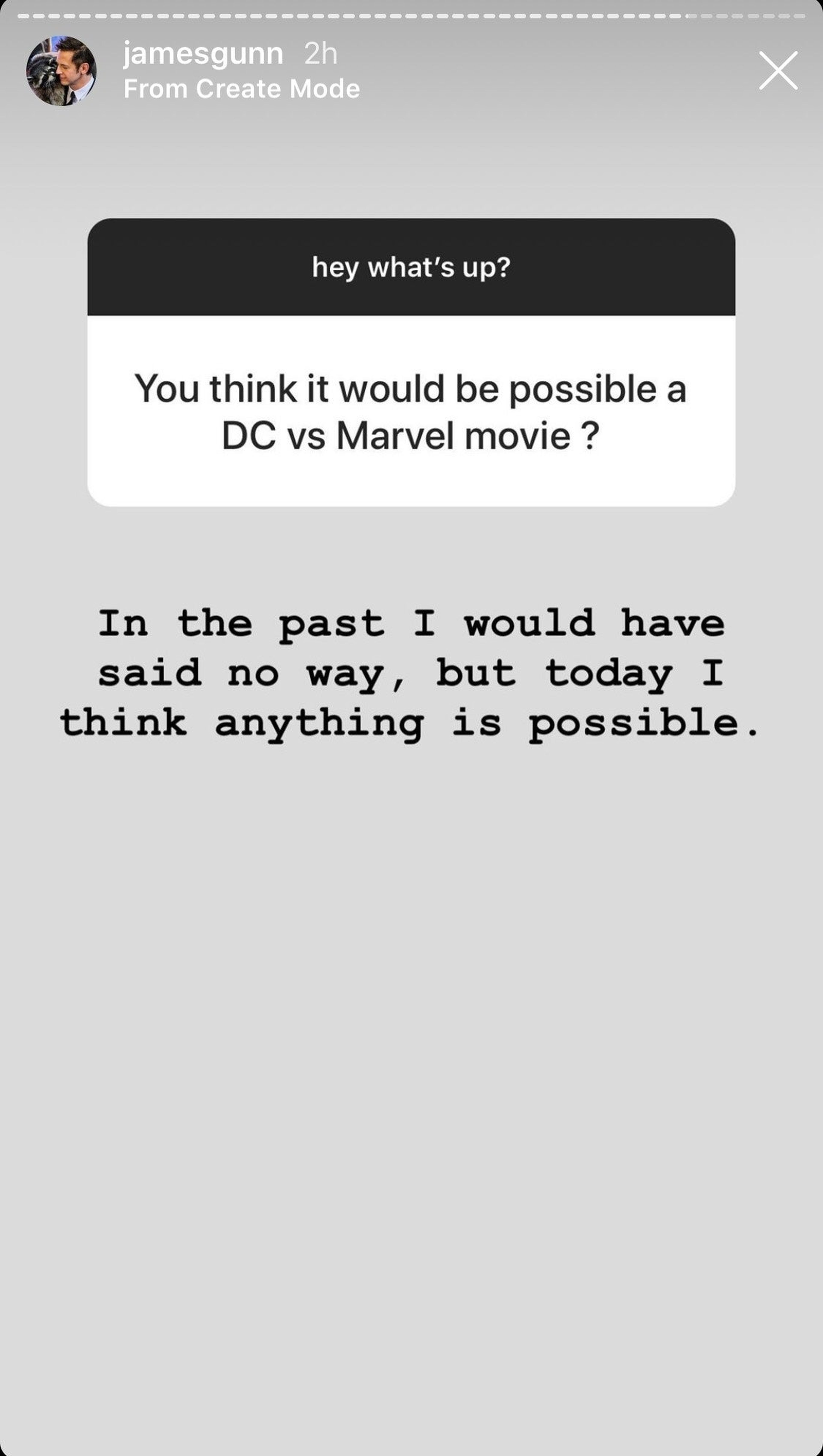 James Gunn - Película Marvel vs DC