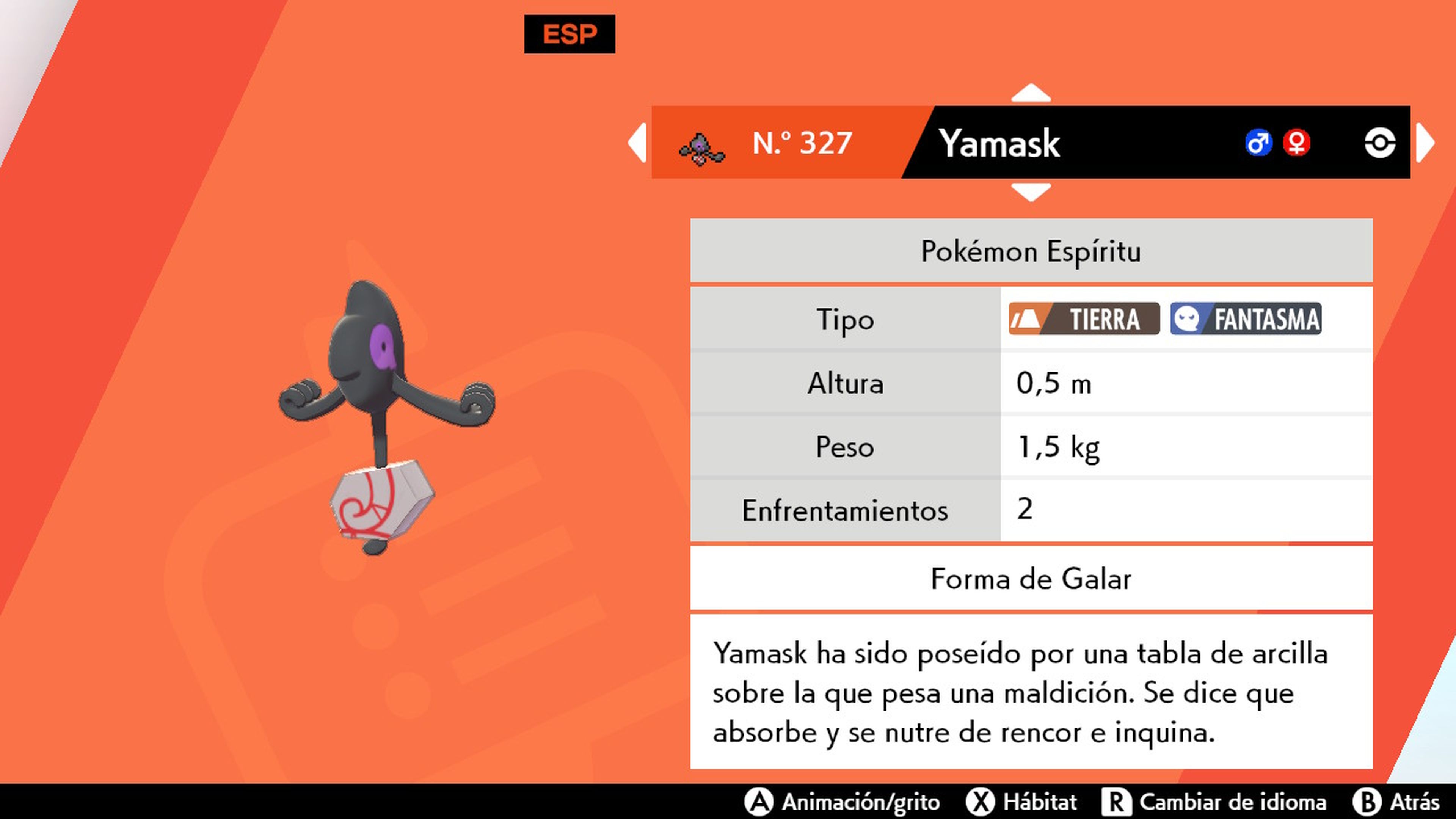 Yamask - Pokémon Espada y Escudo