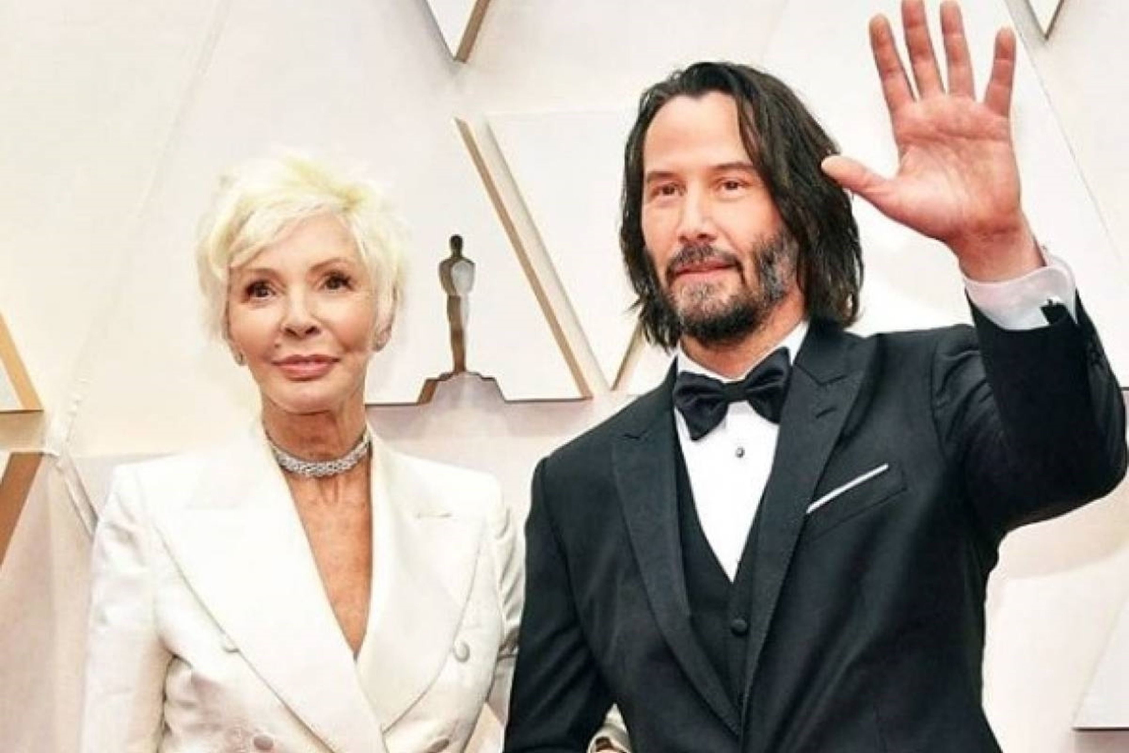 Keanu Reeves y su madre Patricia Taylor en los Oscar 2020